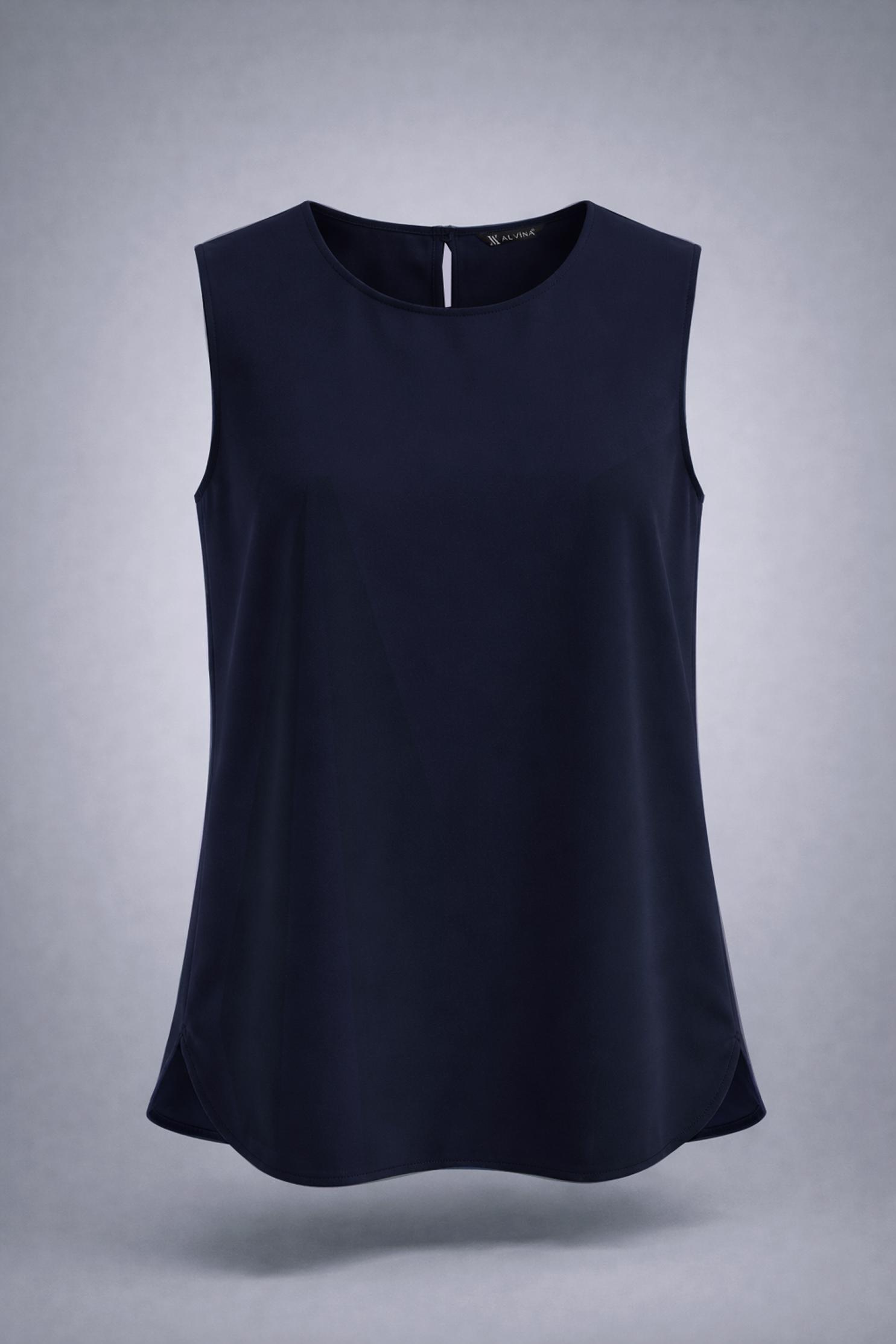 Tesettür giyim LACİVERT BİSİKLET YAKA İÇ TUNİK 4486