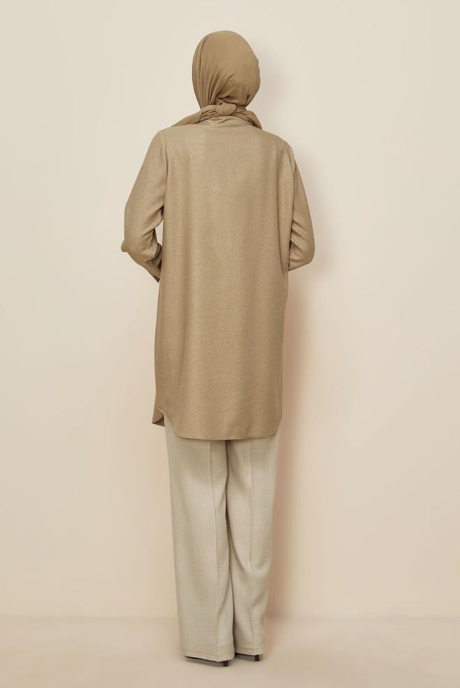 Tesettür giyim BEJ 45047 44115 TUNİK 40-46 TEK 38 - ALVİNA