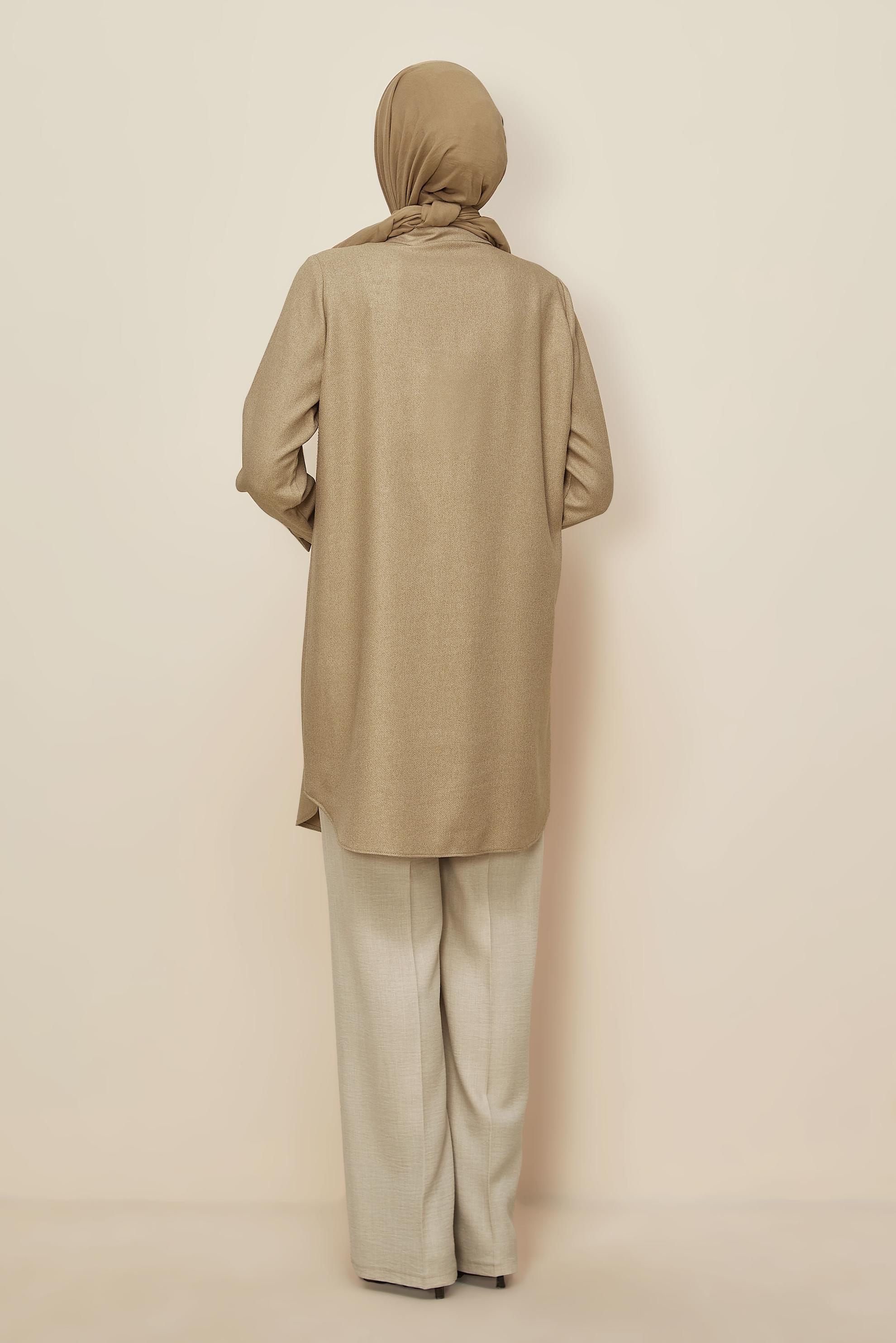 Tesettür giyim BEJ 45047 44115 TUNİK 40-46 TEK 38