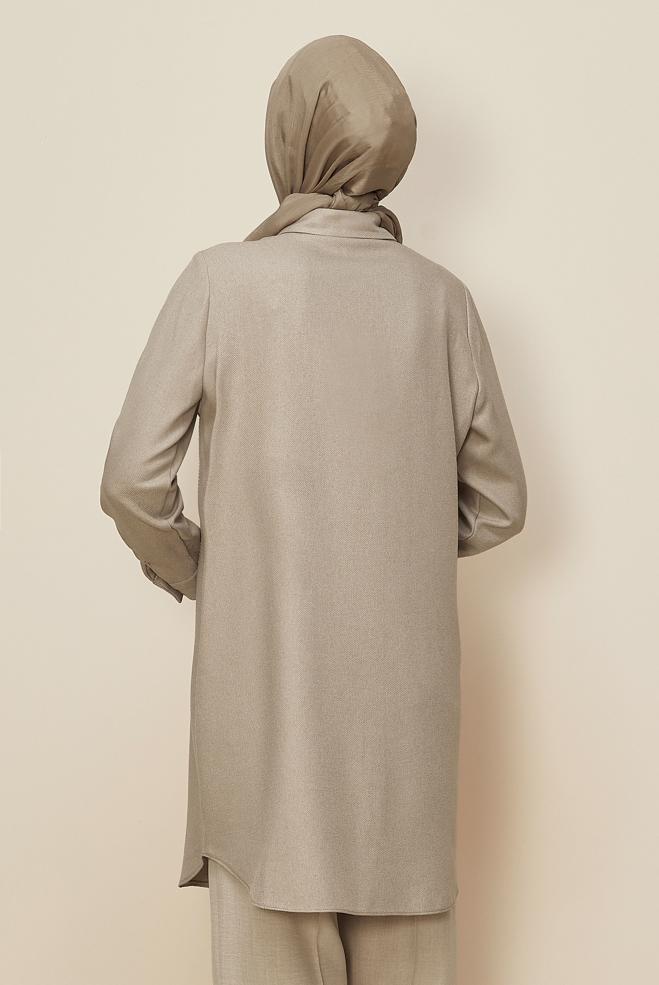 Tesettür giyim BEJ 45047 44115 TUNİK 40-46 TEK 38 - ALVİNA