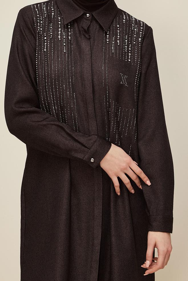 Tesettür giyim KAHVE 45047 44115 TUNİK 40-46 TEK 38 - ALVİNA