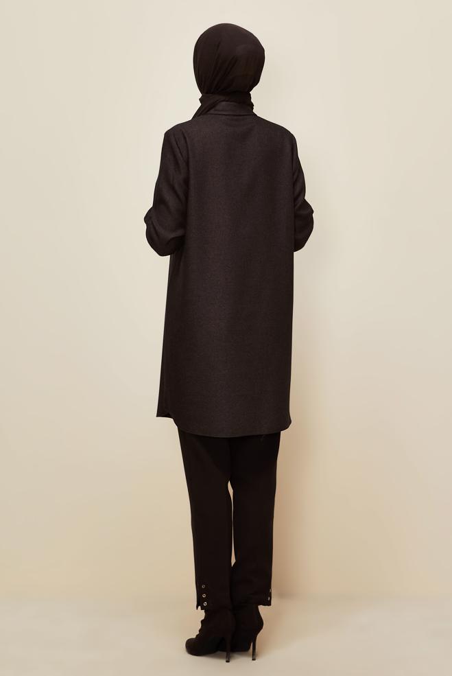 Tesettür giyim KAHVE 45047 44115 TUNİK 40-46 TEK 38 - ALVİNA