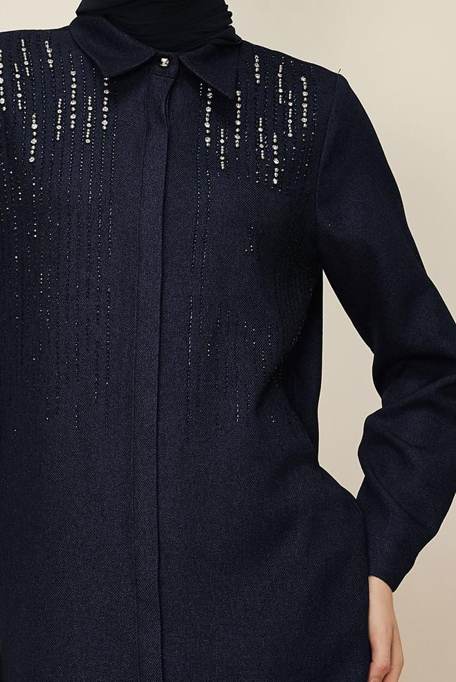 Tesettür giyim LACİVERT 45047 44115 TUNİK 40-46 TEK 38 - ALVİNA