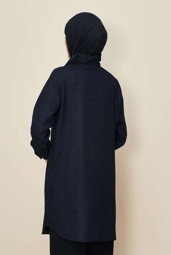 Tesettür giyim LACİVERT 45047 44115 TUNİK 40-46 TEK 38 - ALVİNA