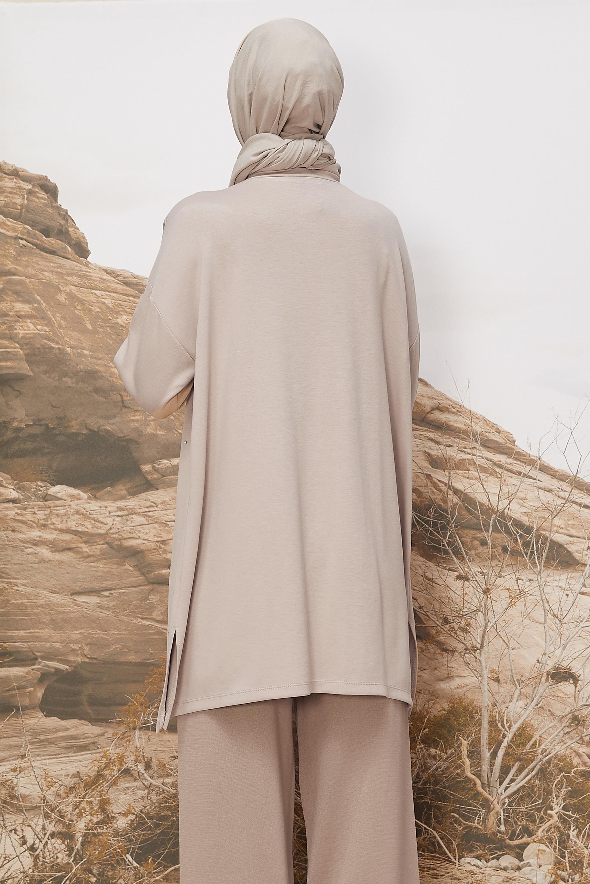 Vêtements hijab ÉCRUE TUNIQUE BRODÉE DE GEMMES 45292