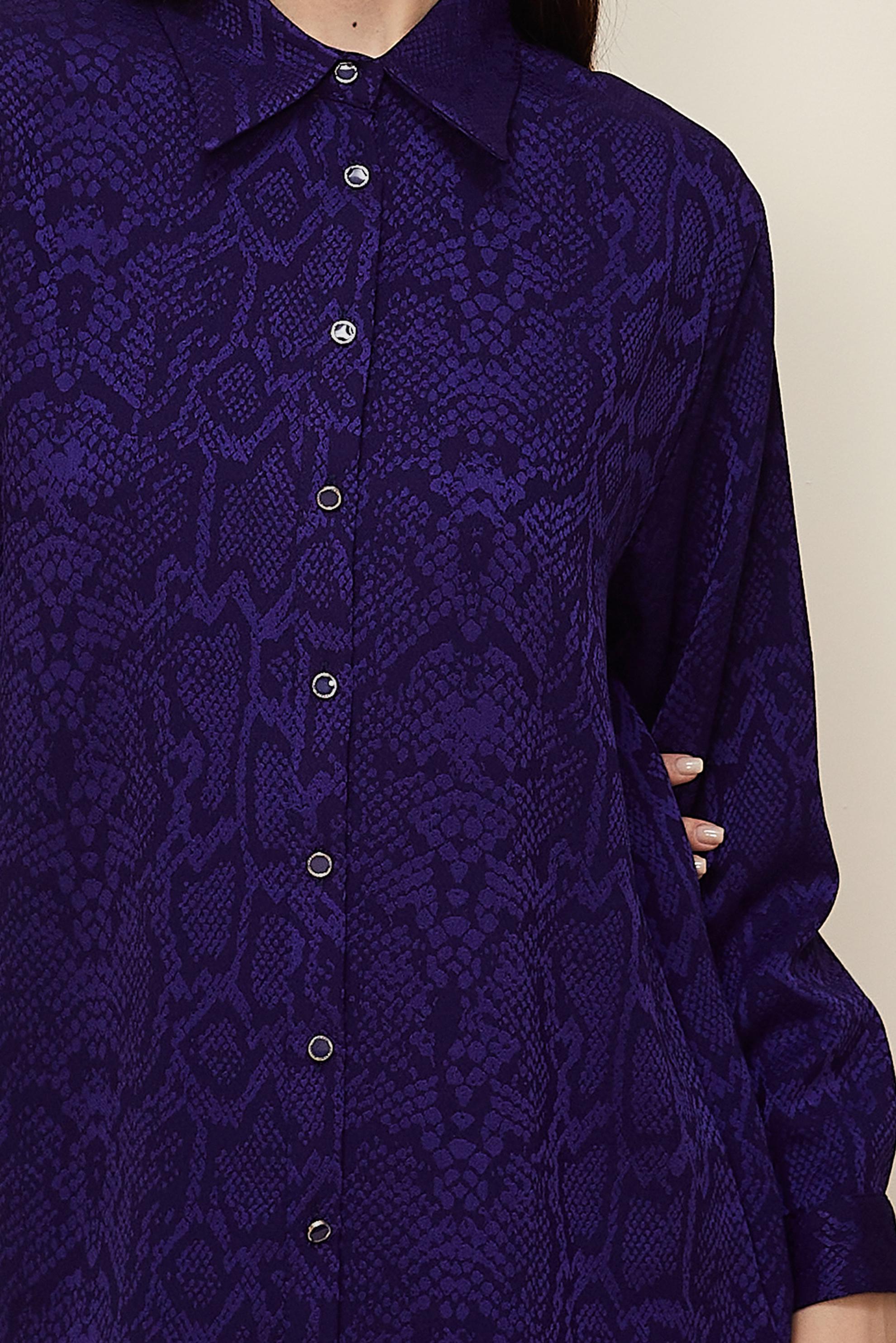 Tesettür giyim MOR YILAN DERİSİ DESENLİ JAKAR TUNİK 45783