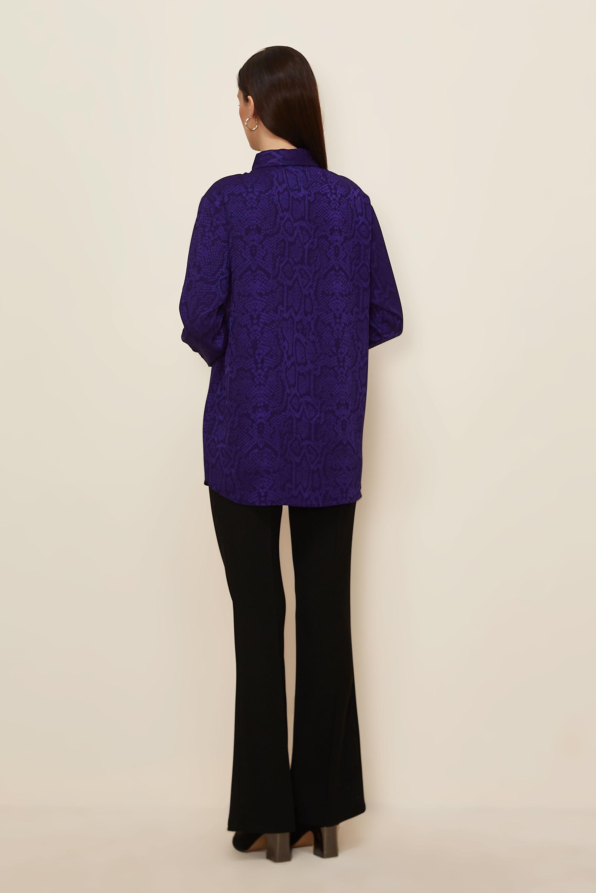 Tesettür giyim MOR YILAN DERİSİ DESENLİ JAKAR TUNİK 45783