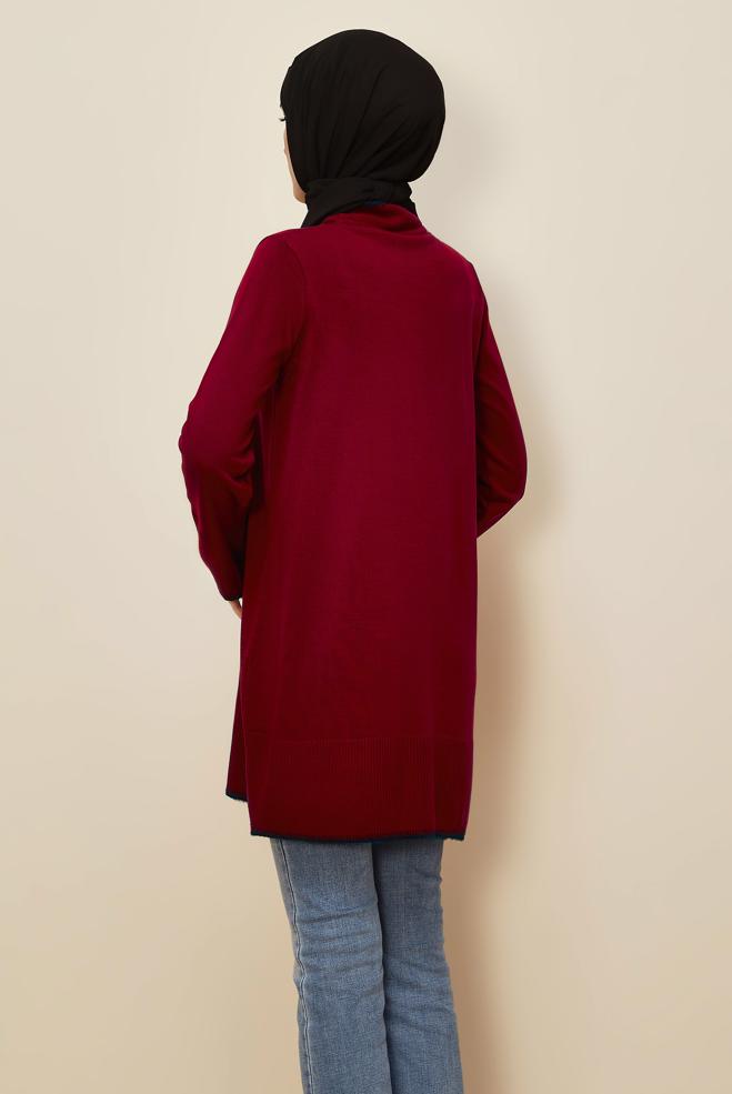 Hijab clothing RED KNITWEAR TUNIC 45800 - ALVİNA