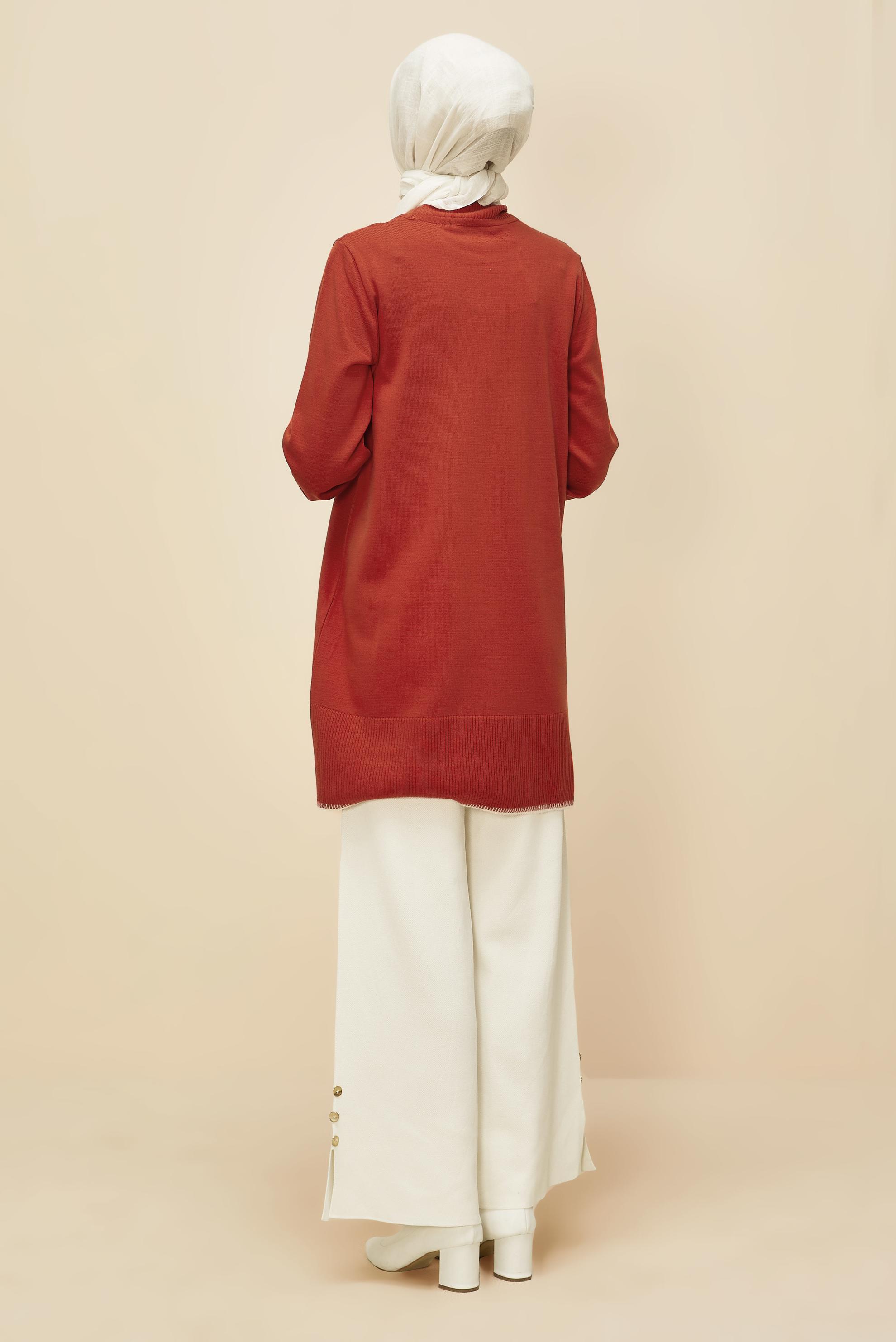 Vêtements hijab ORANGE TUNIQUE EN MAILLE 45800