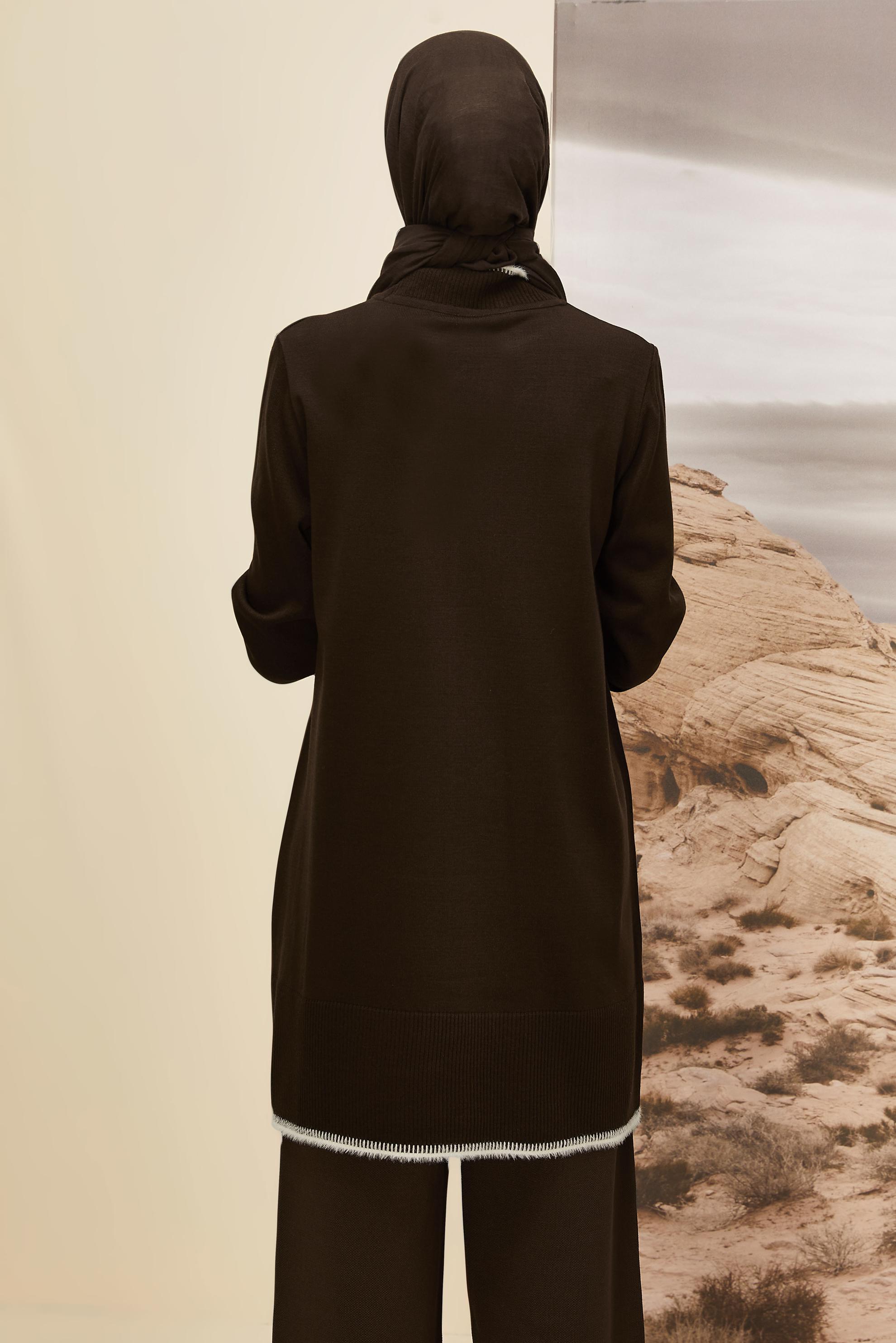 Tesettür giyim KAHVE TRİKO TUNİK 45800