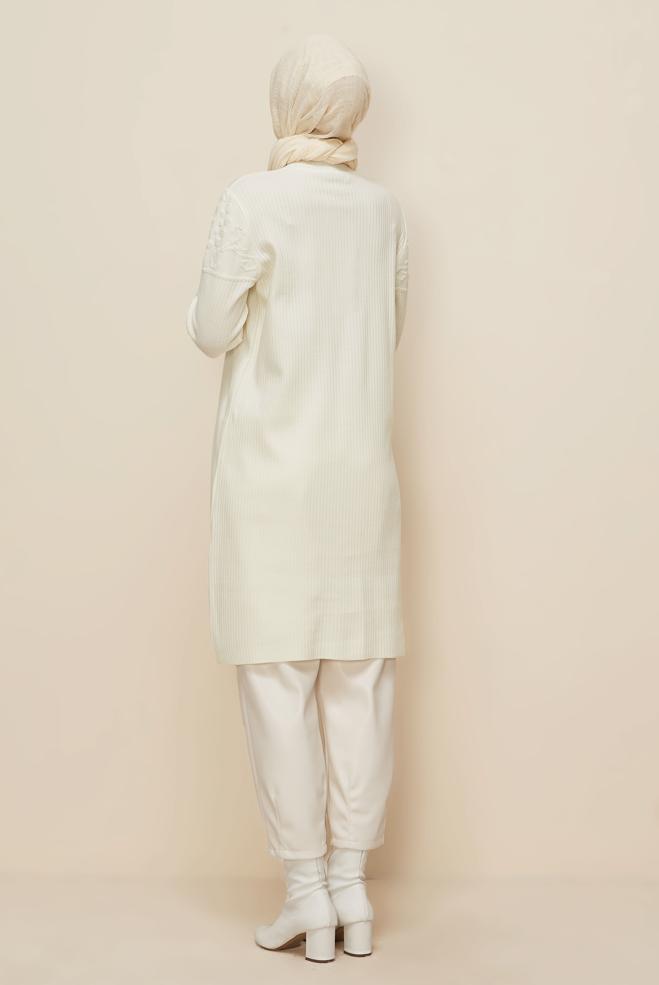 Hijab clothing WHITE KNITWEAR TUNIC 45802 - ALVİNA