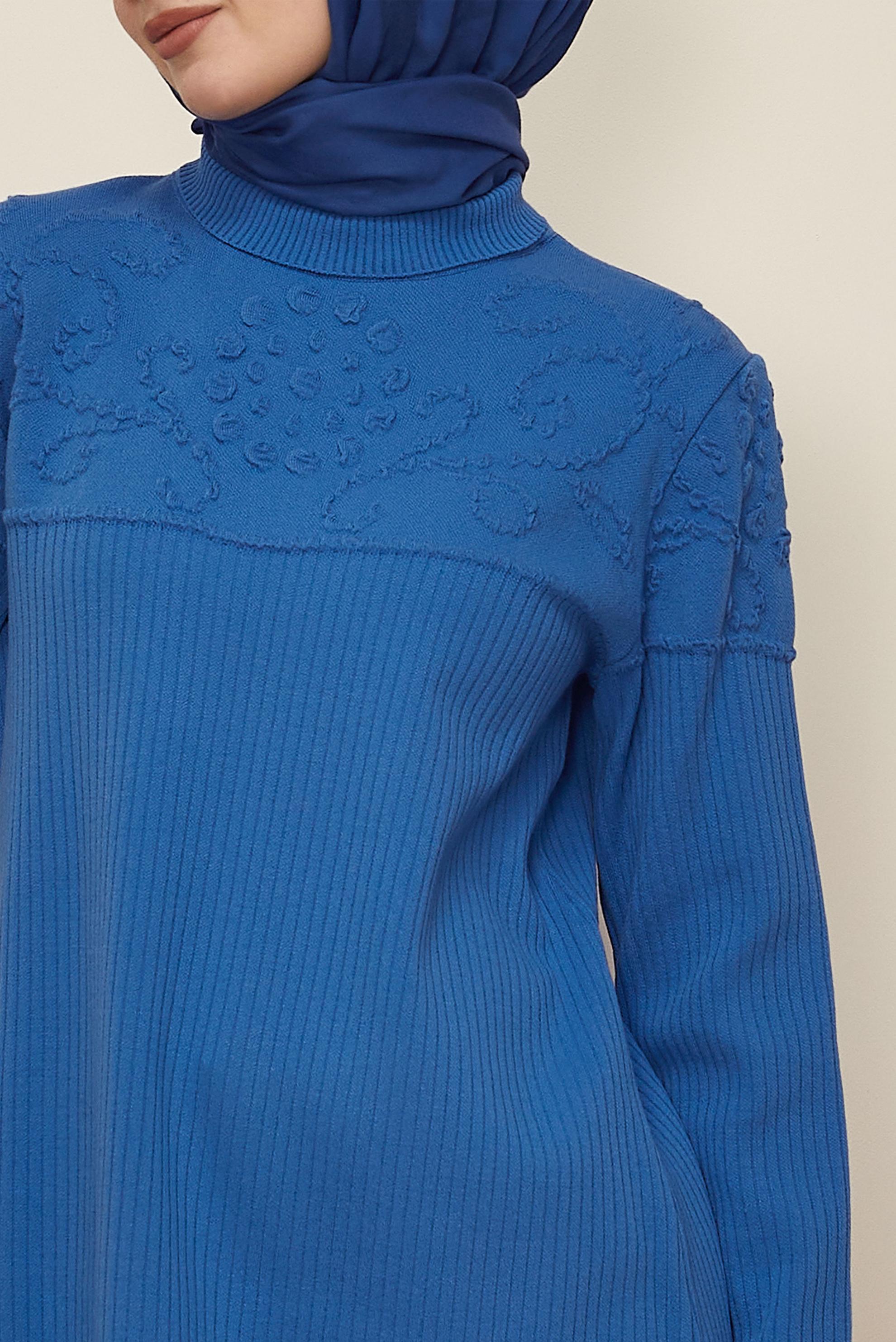 Tesettür giyim MAVİ TRİKO TUNİK 45802