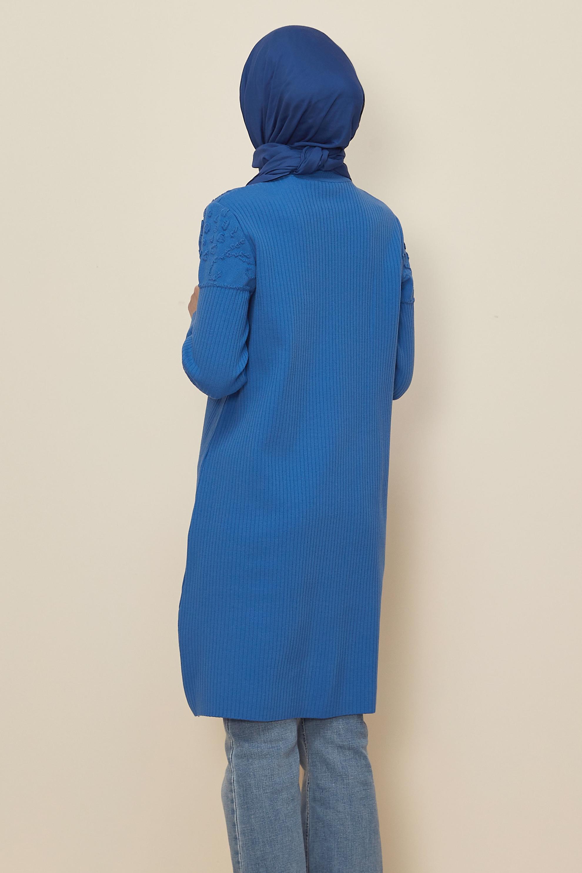 Tesettür giyim MAVİ TRİKO TUNİK 45802