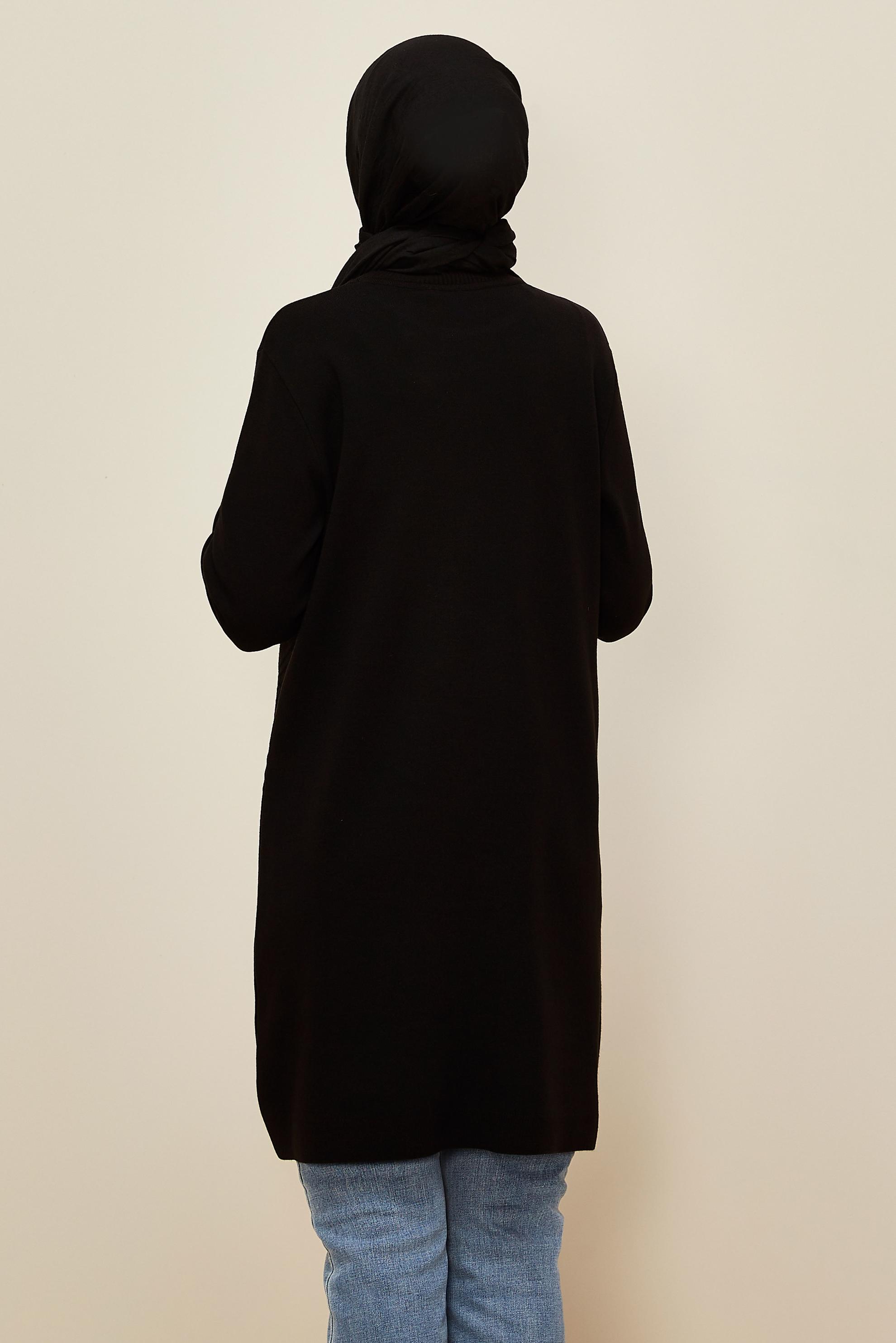 Tesettür giyim SİYAH TRİKO TUNİK 45803