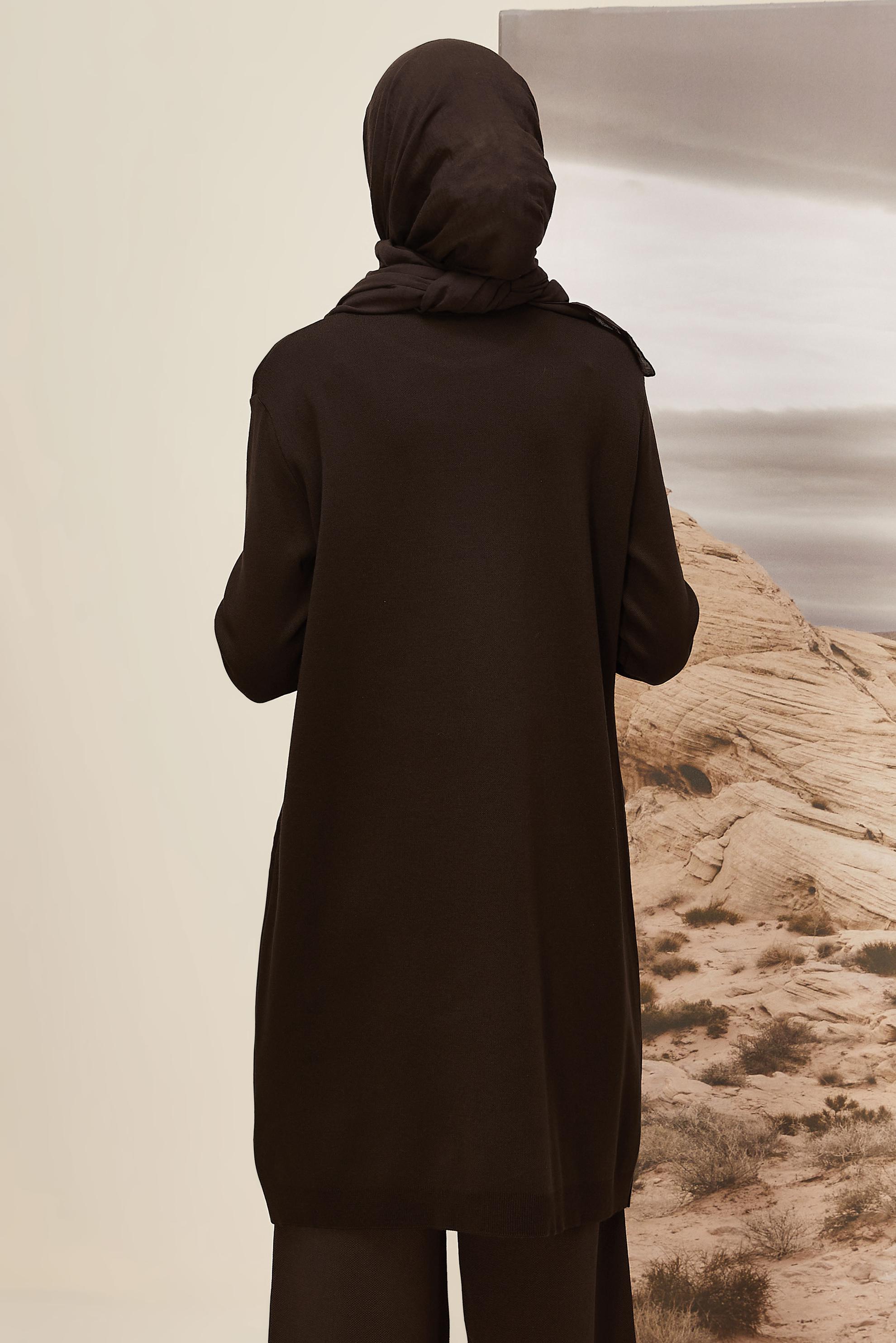 Tesettür giyim KAHVE TRİKO TUNİK 45803