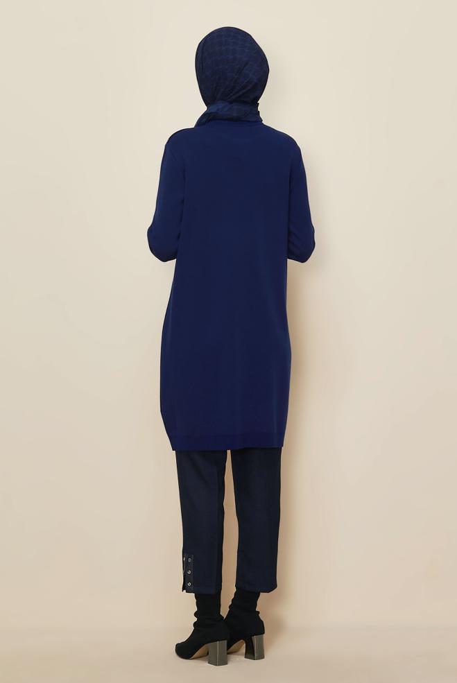 Tesettür giyim LACİVERT 45803 TRİKO TUNİK 40-48 - ALVİNA