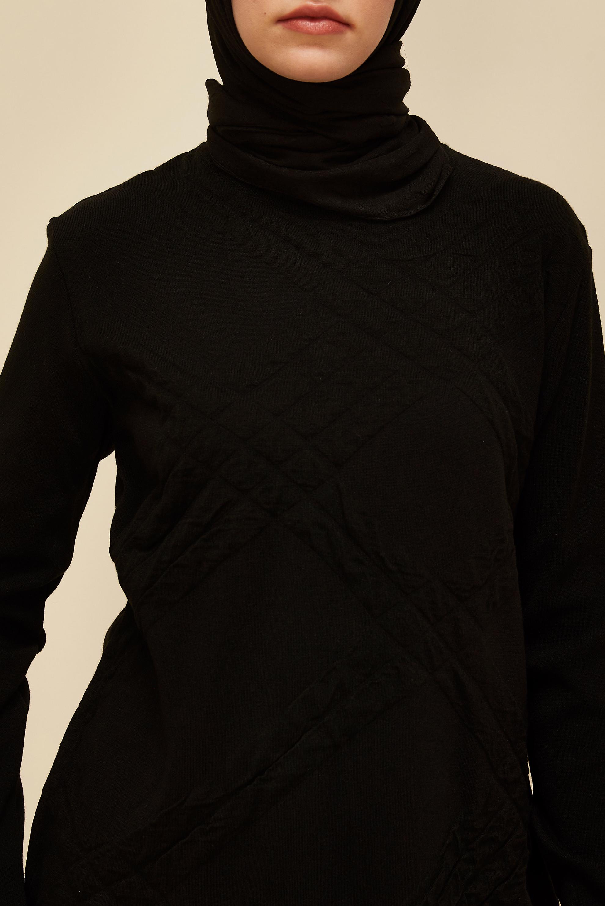 Tesettür giyim SİYAH TRİKO TUNİK 45804