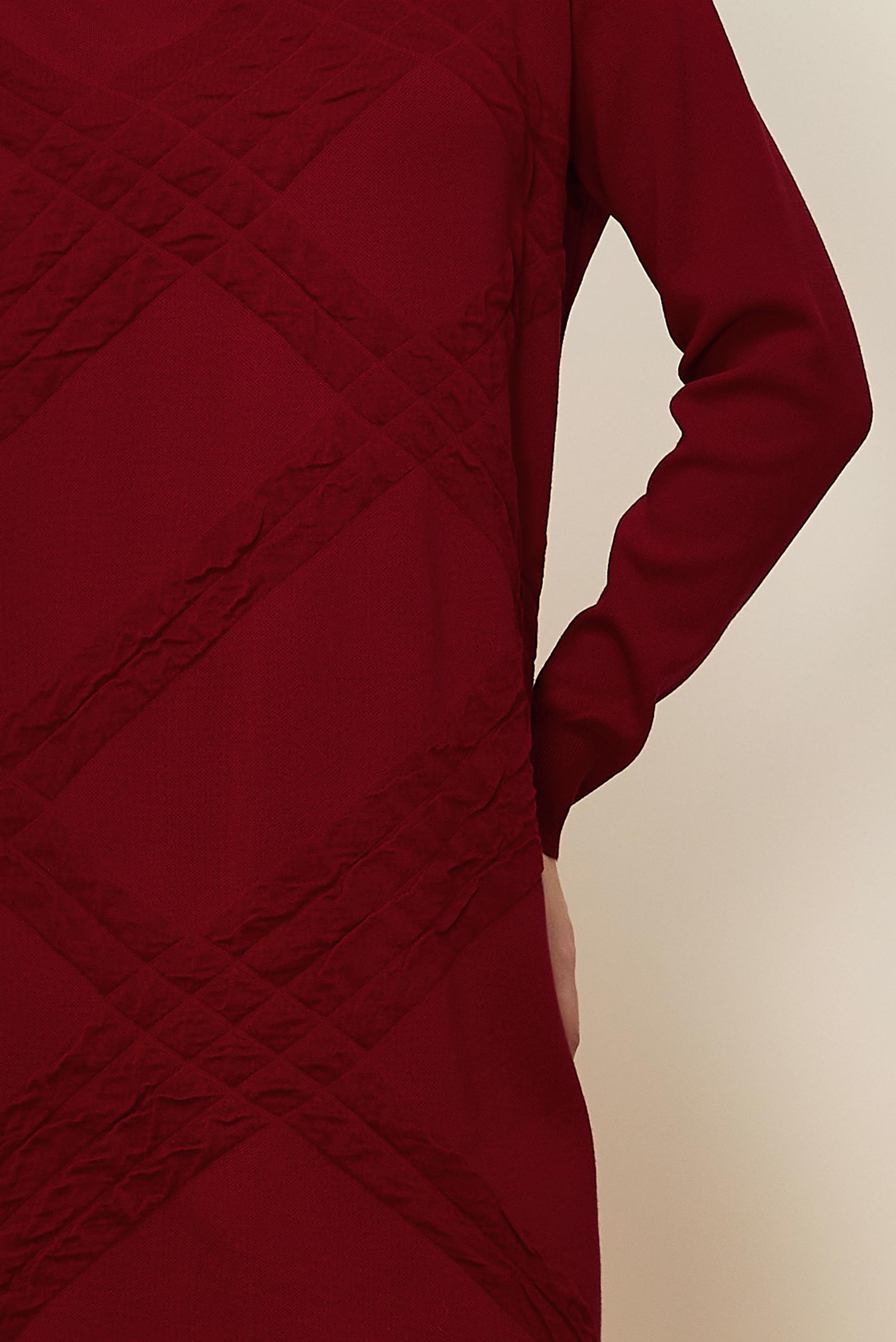 Tesettür giyim KIRMIZI TRİKO TUNİK 45804