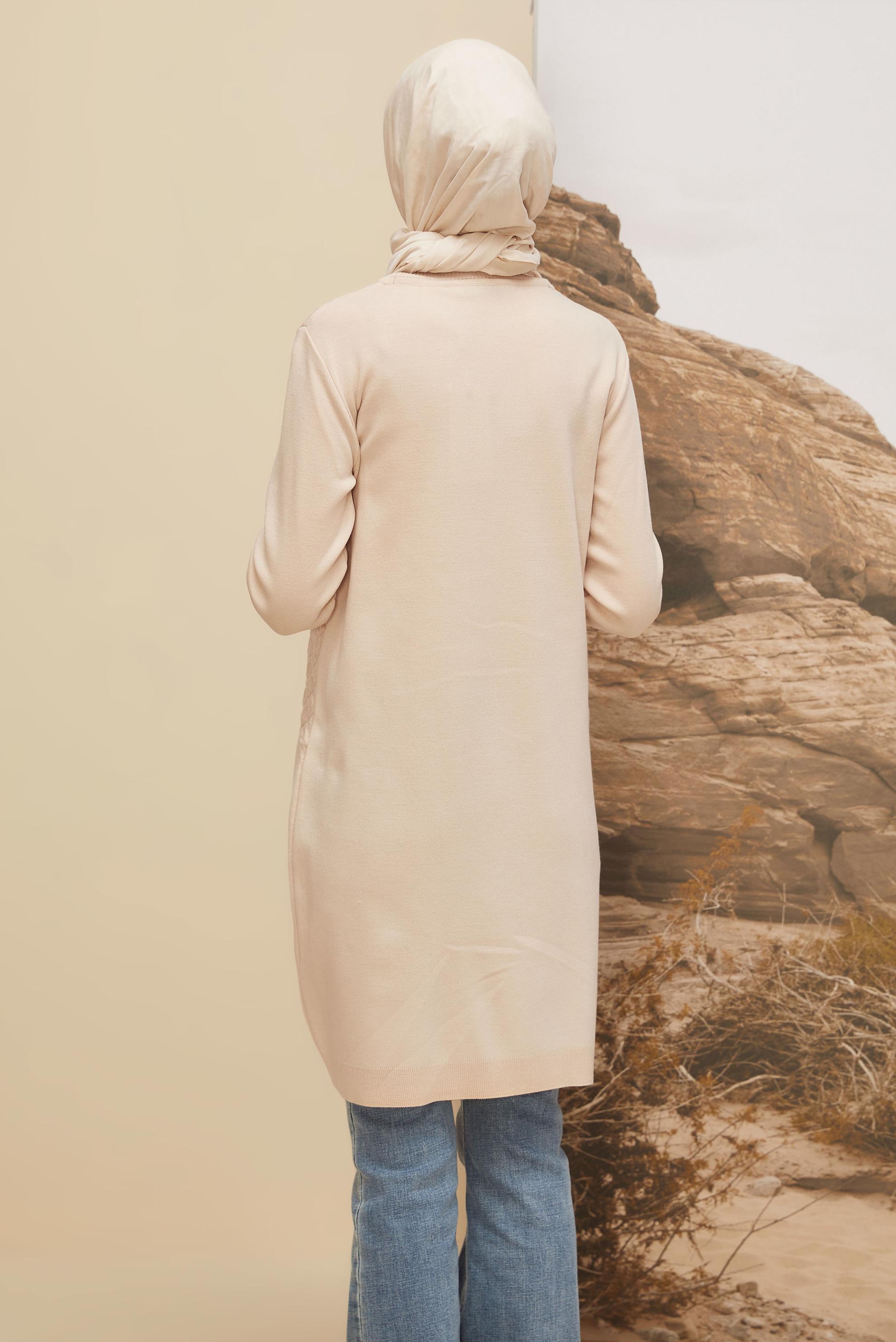 Hijab clothing BEIGE KNITWEAR TUNIC 45804