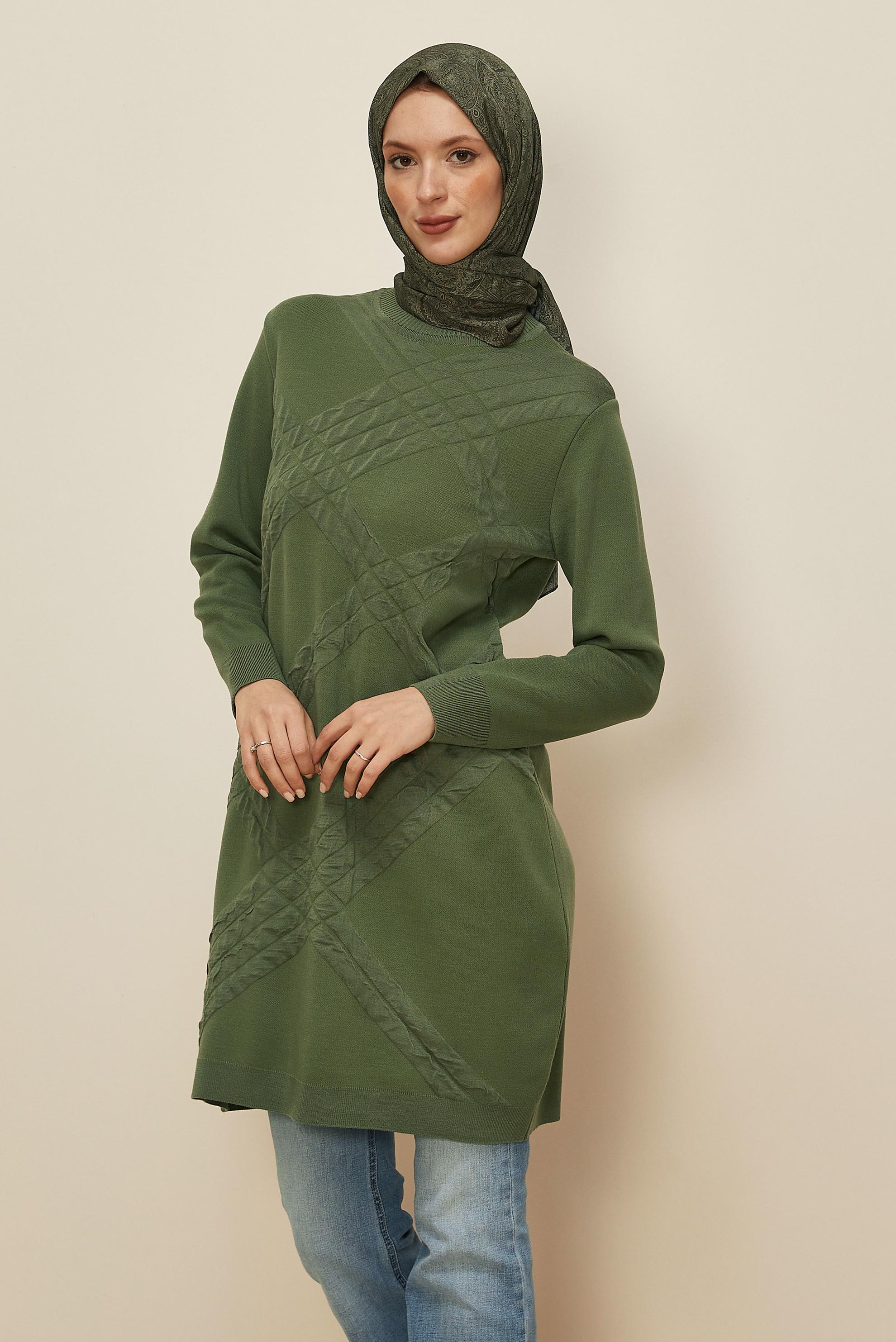 Hijab clothing GREEN KNITWEAR TUNIC 45804