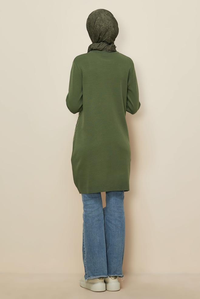 Hijab clothing GREEN KNITWEAR TUNIC 45804 - ALVİNA