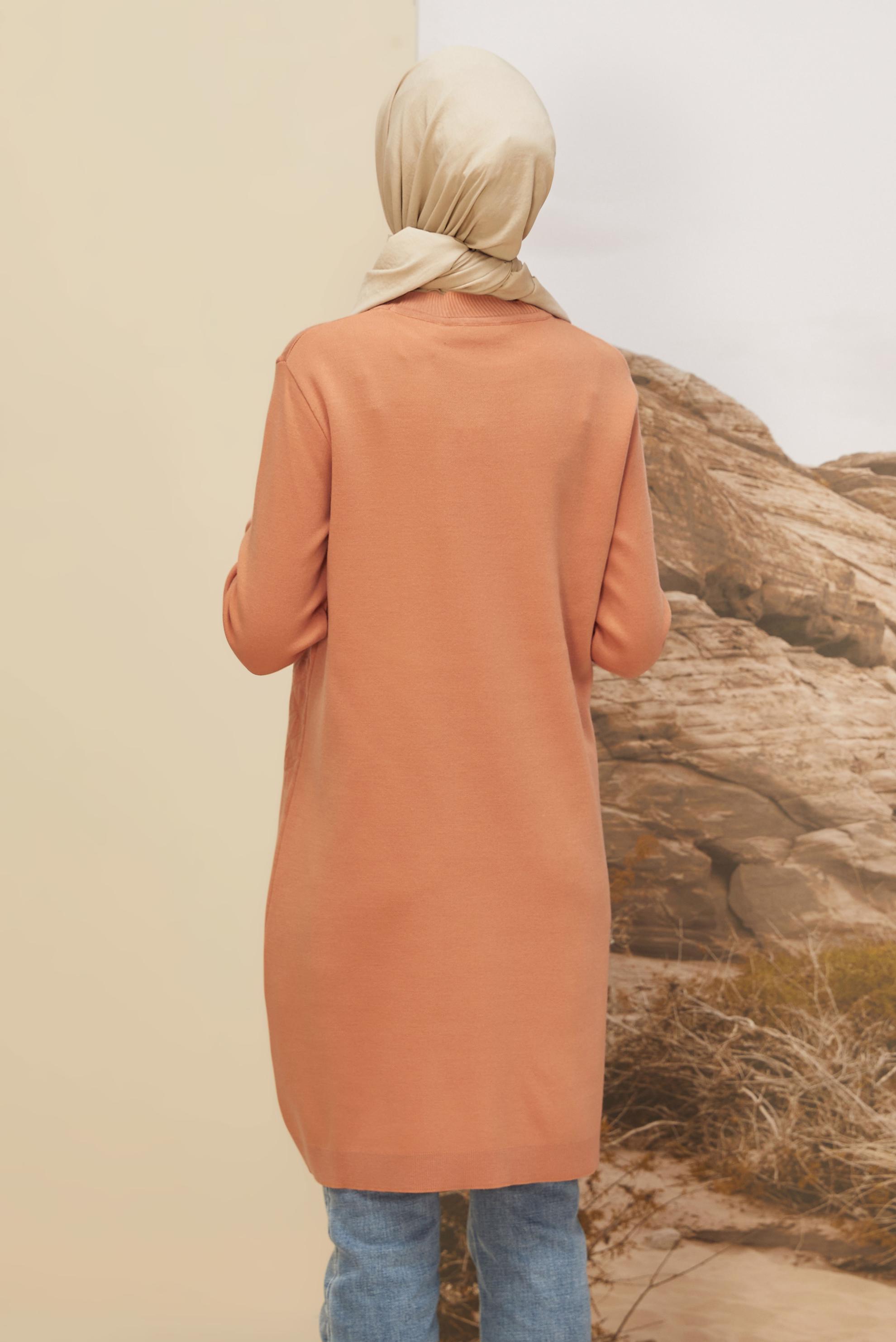 Tesettür giyim PEMBE TRİKO TUNİK 45804