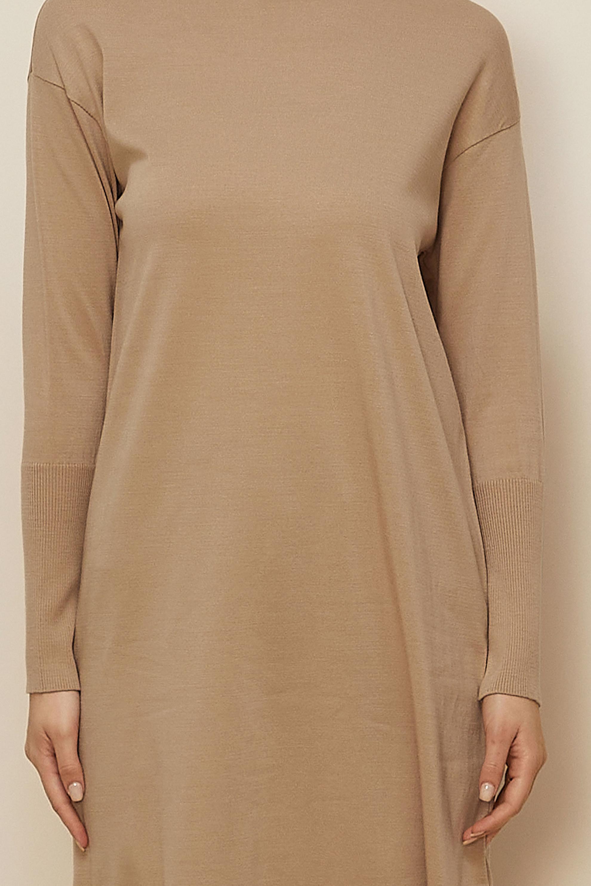 Tesettür giyim BEJ 45805 TRİKO TUNİK 38-48 TEK42