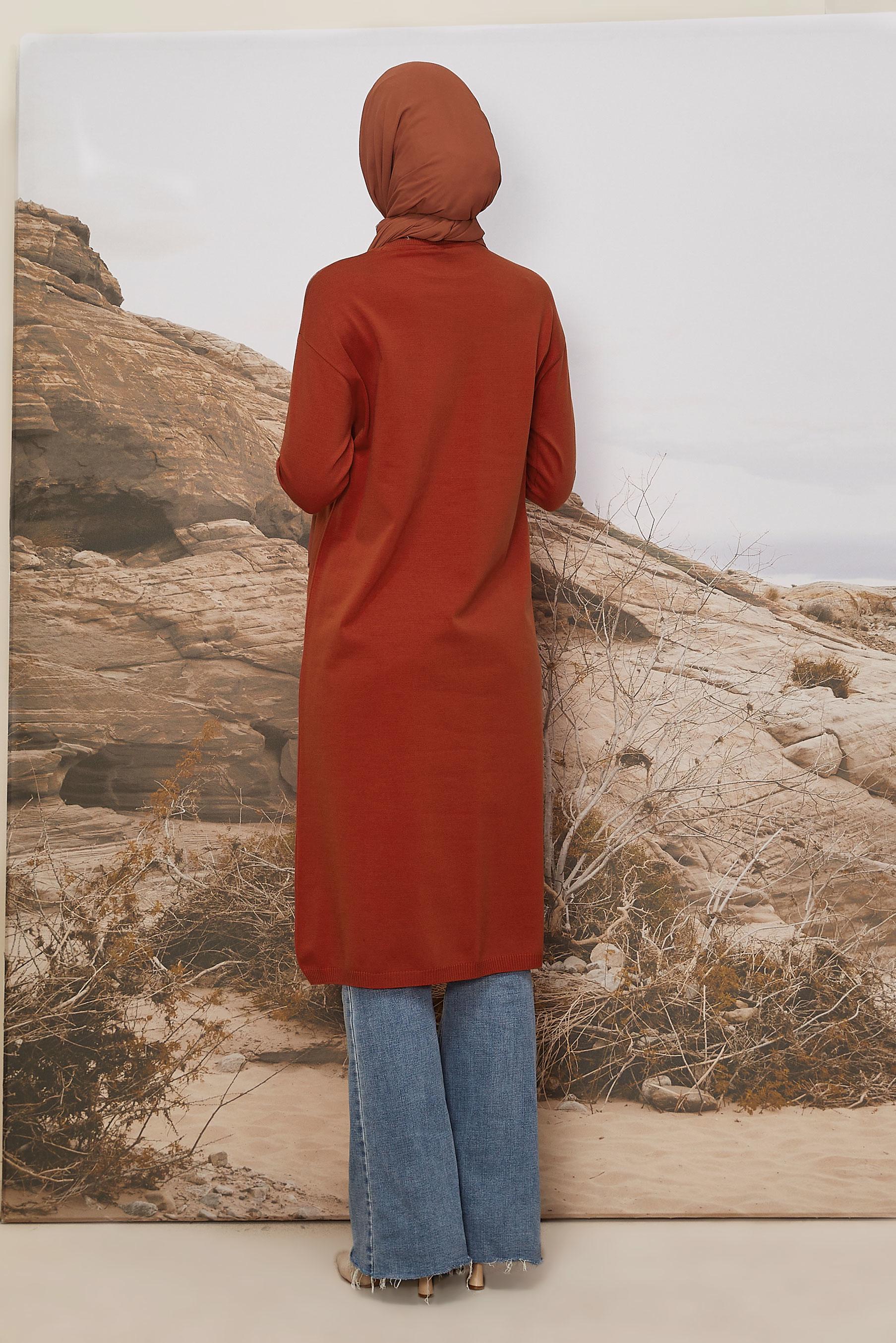 Hijab clothing ORANGE KNITWEAR TUNIC 45805