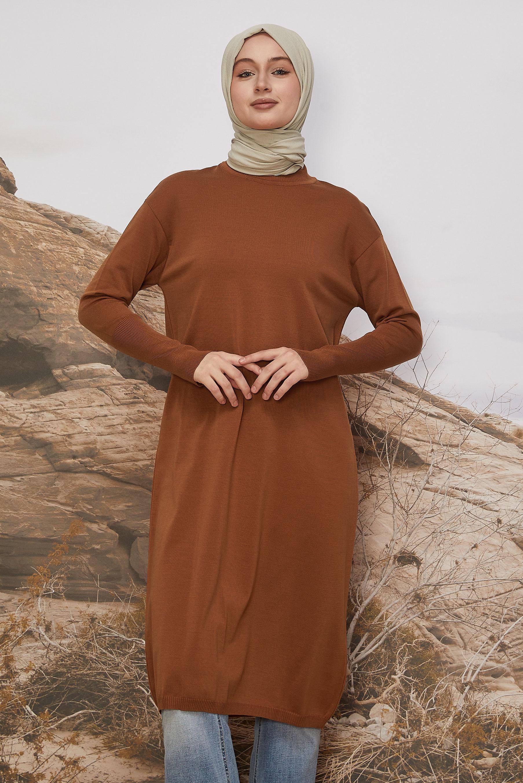 Hijab clothing ORANGE KNITWEAR TUNIC 45805