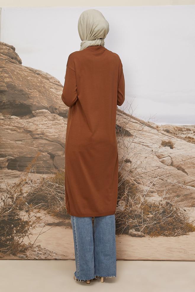 Hijab clothing ORANGE KNITWEAR TUNIC 45805 - ALVİNA