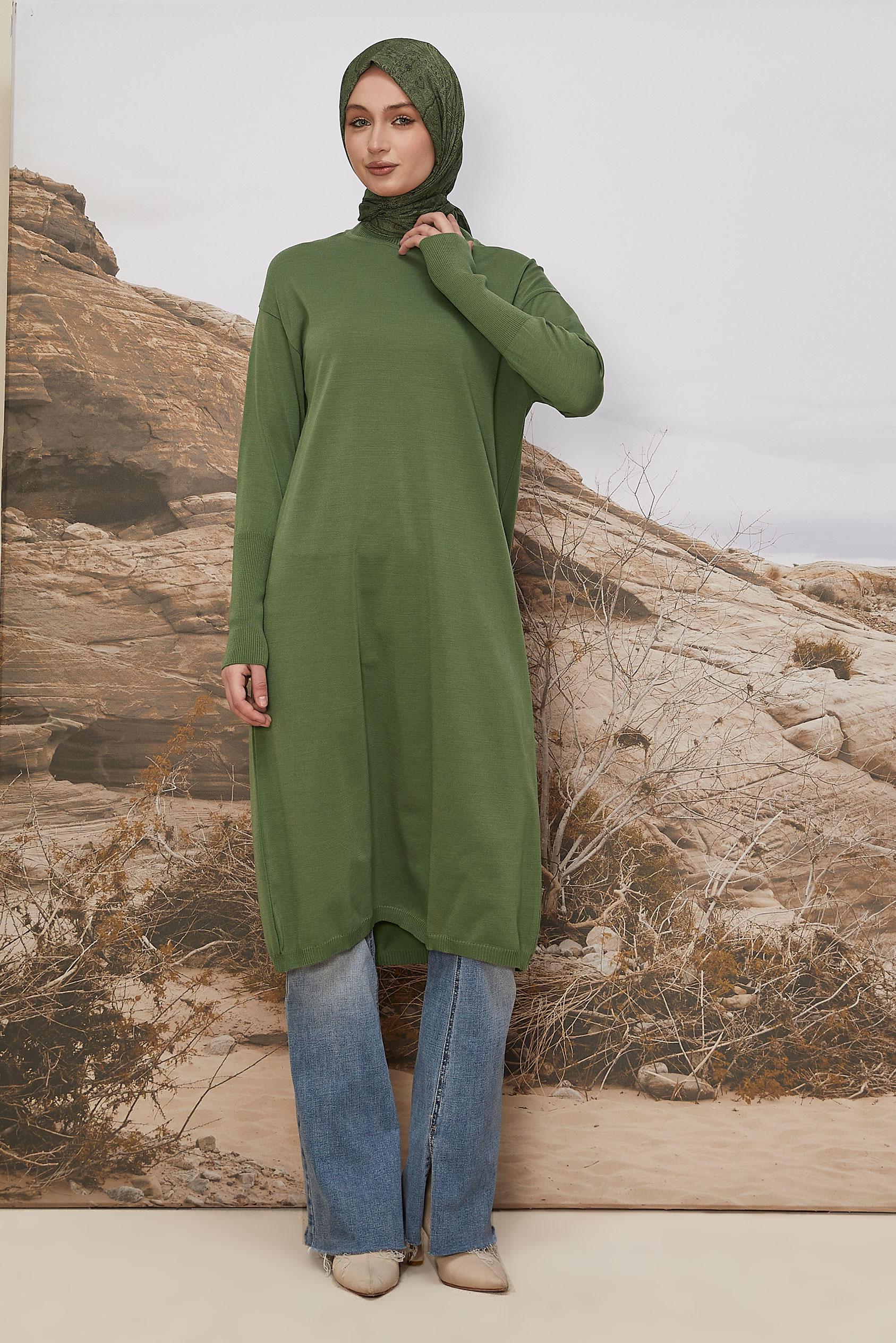 Hijab clothing GREEN KNITWEAR TUNIC 45805