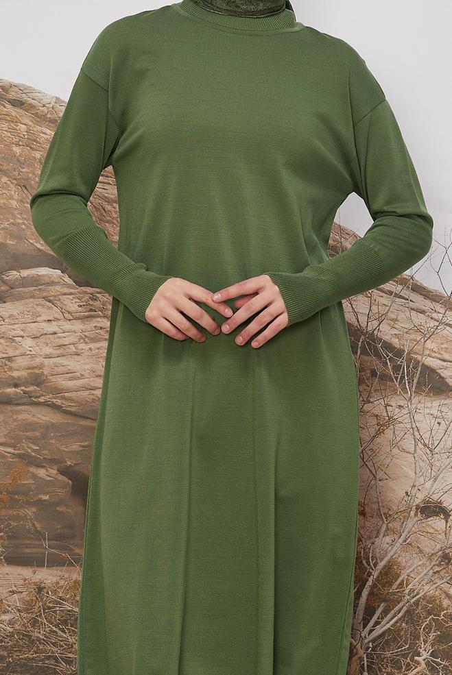 Hijab clothing GREEN KNITWEAR TUNIC 45805 - ALVİNA