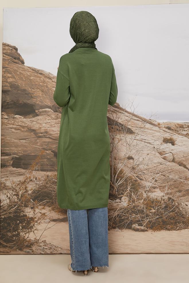 Hijab clothing GREEN KNITWEAR TUNIC 45805 - ALVİNA