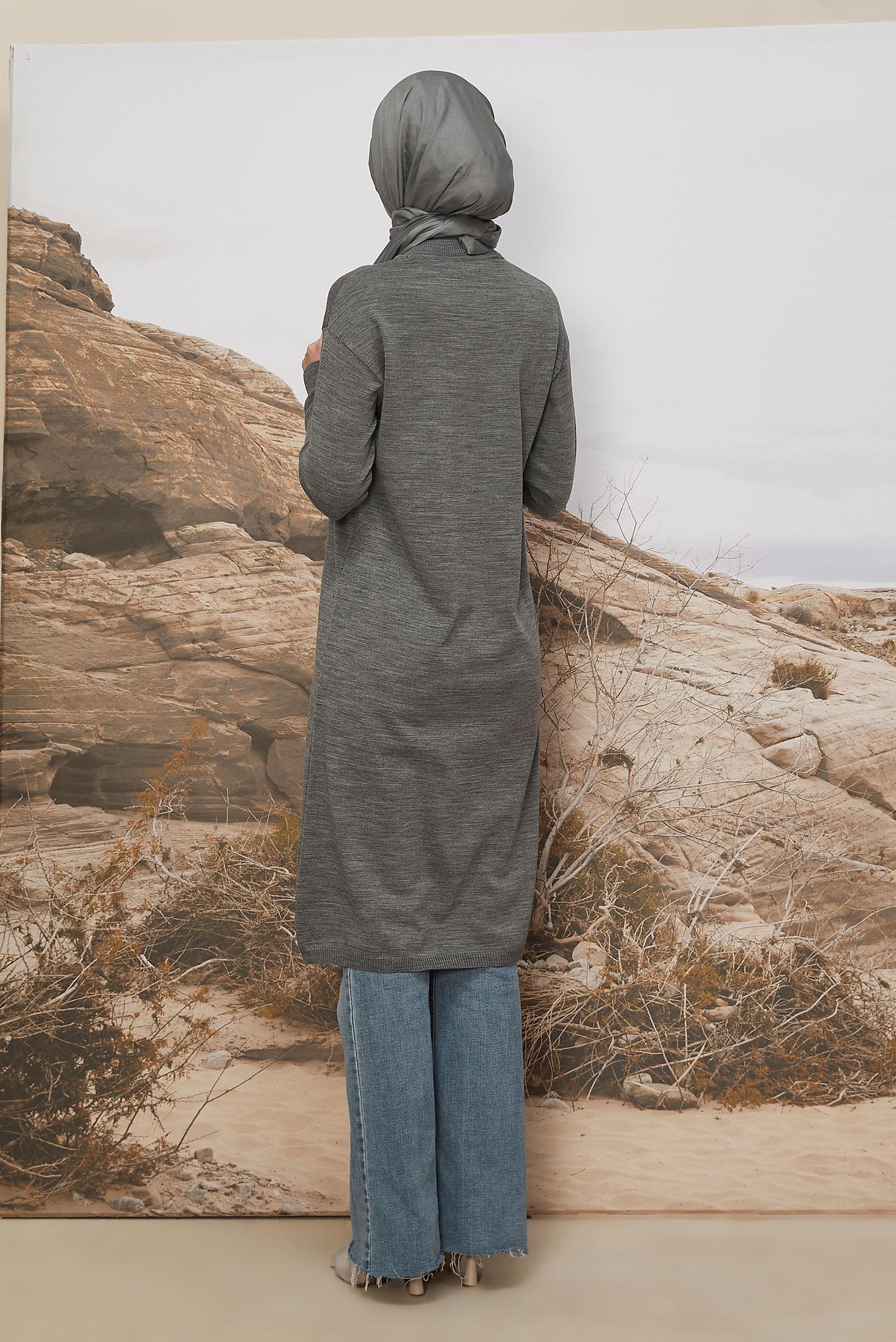 Hijab clothing GREY KNITWEAR TUNIC 45805