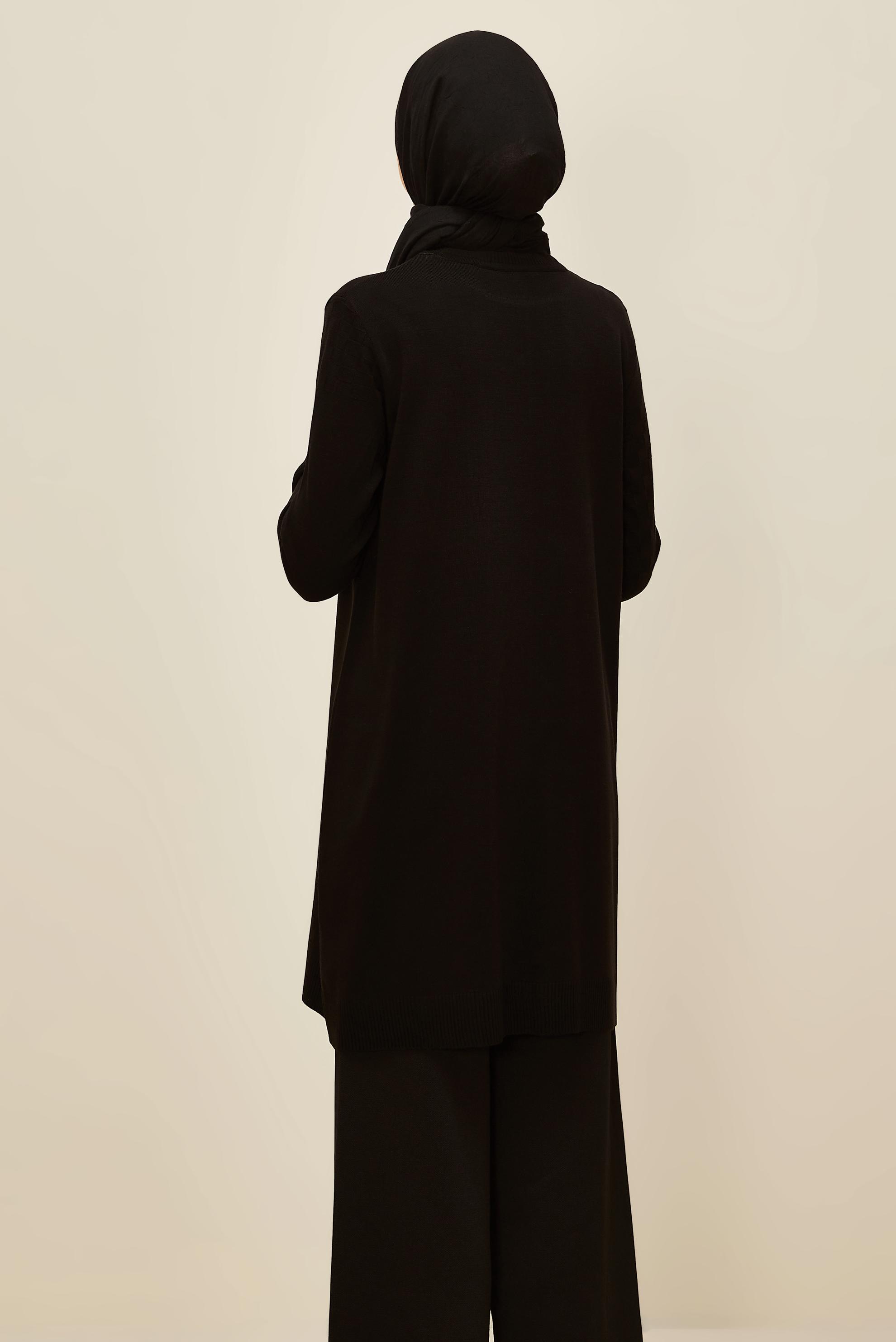 Tesettür giyim SİYAH TRİKO TUNİK 45806