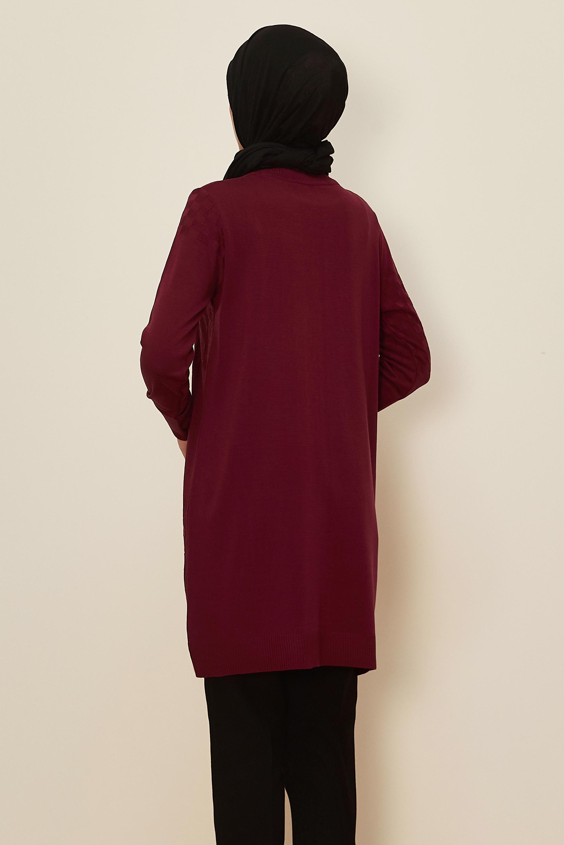Hijab clothing CLARET RED KNITWEAR TUNIC 45806