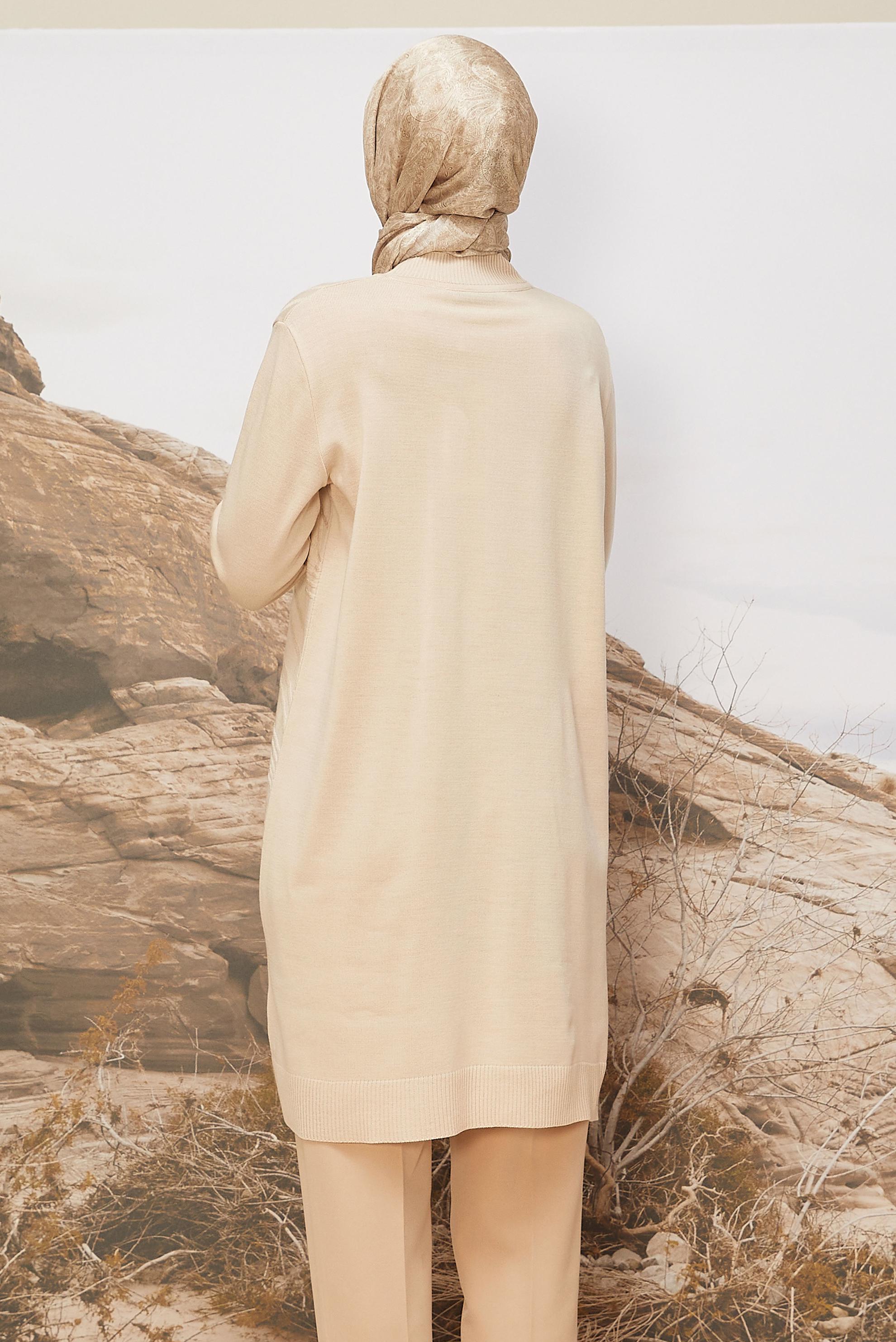 Vêtements hijab BEIGE 45810 TRİKO TUNİK 40-48