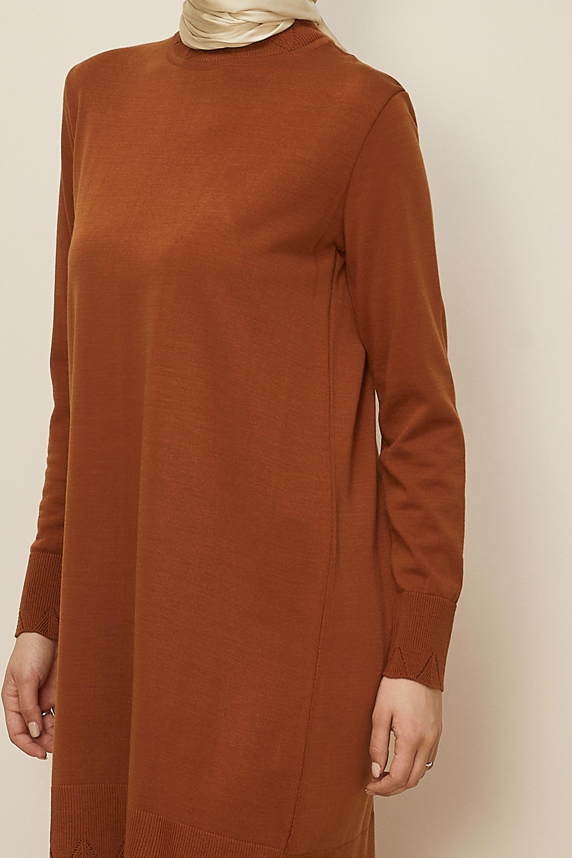 Tesettür giyim TURUNCU TRİKO TUNİK 45811