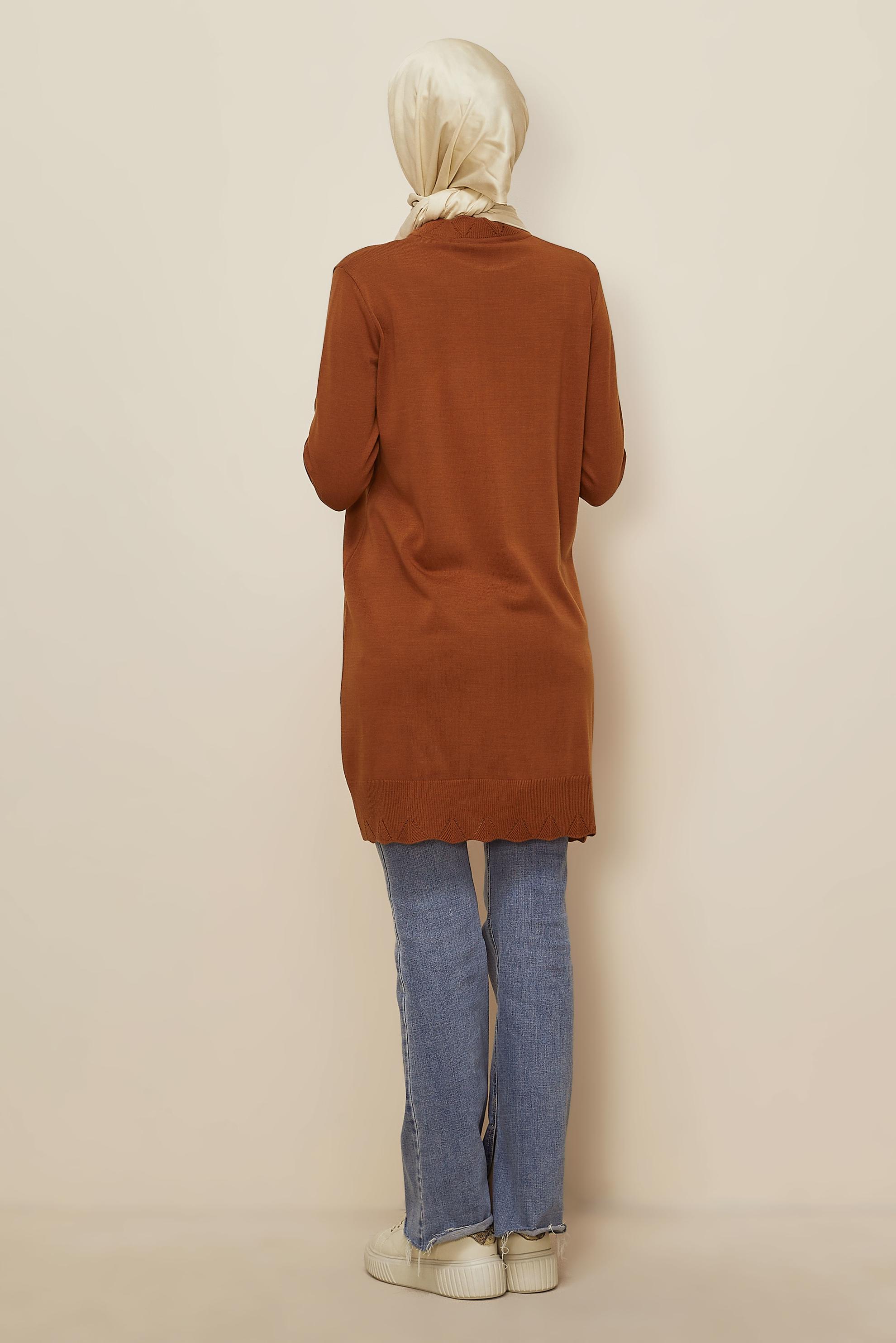 Tesettür giyim TURUNCU TRİKO TUNİK 45811