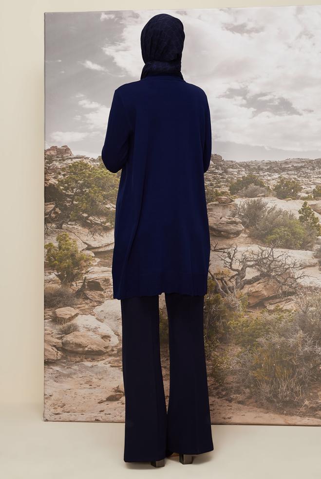 Tesettür giyim LACİVERT 45811 TRİKO TUNİK 40-48 - ALVİNA