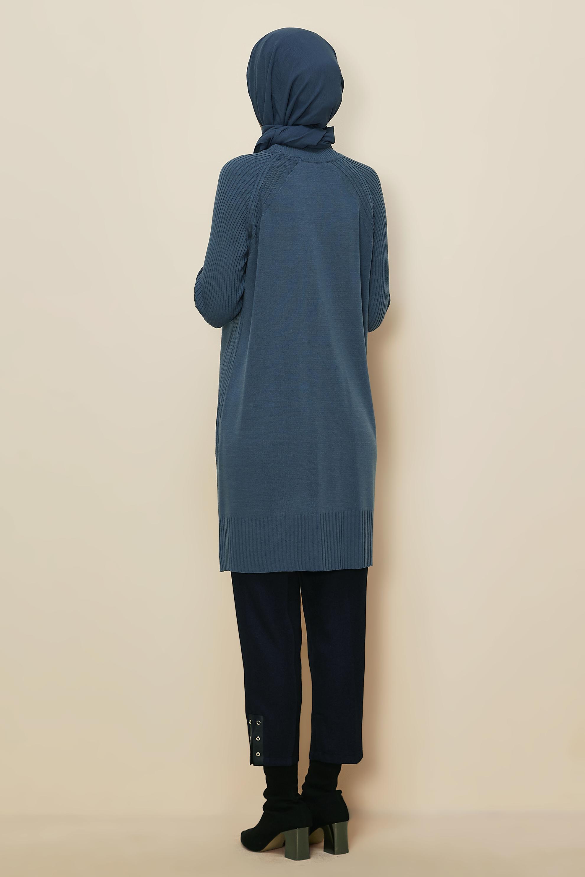Hijab clothing NAVY BLUE KNITWEAR TUNIC 45812