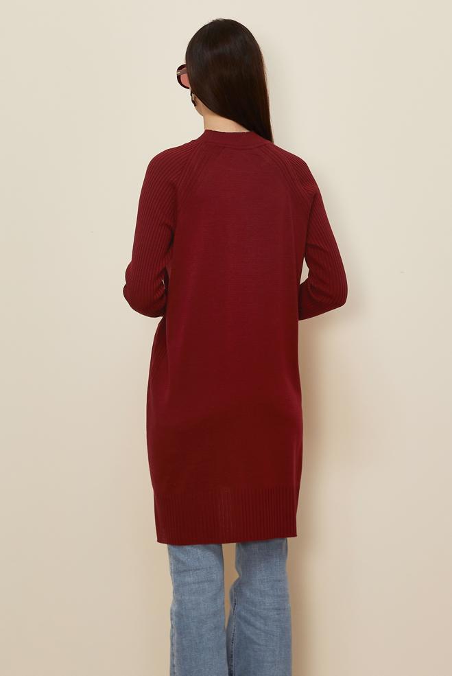 Hijab clothing CLARET RED KNITWEAR TUNIC 45812 - ALVİNA