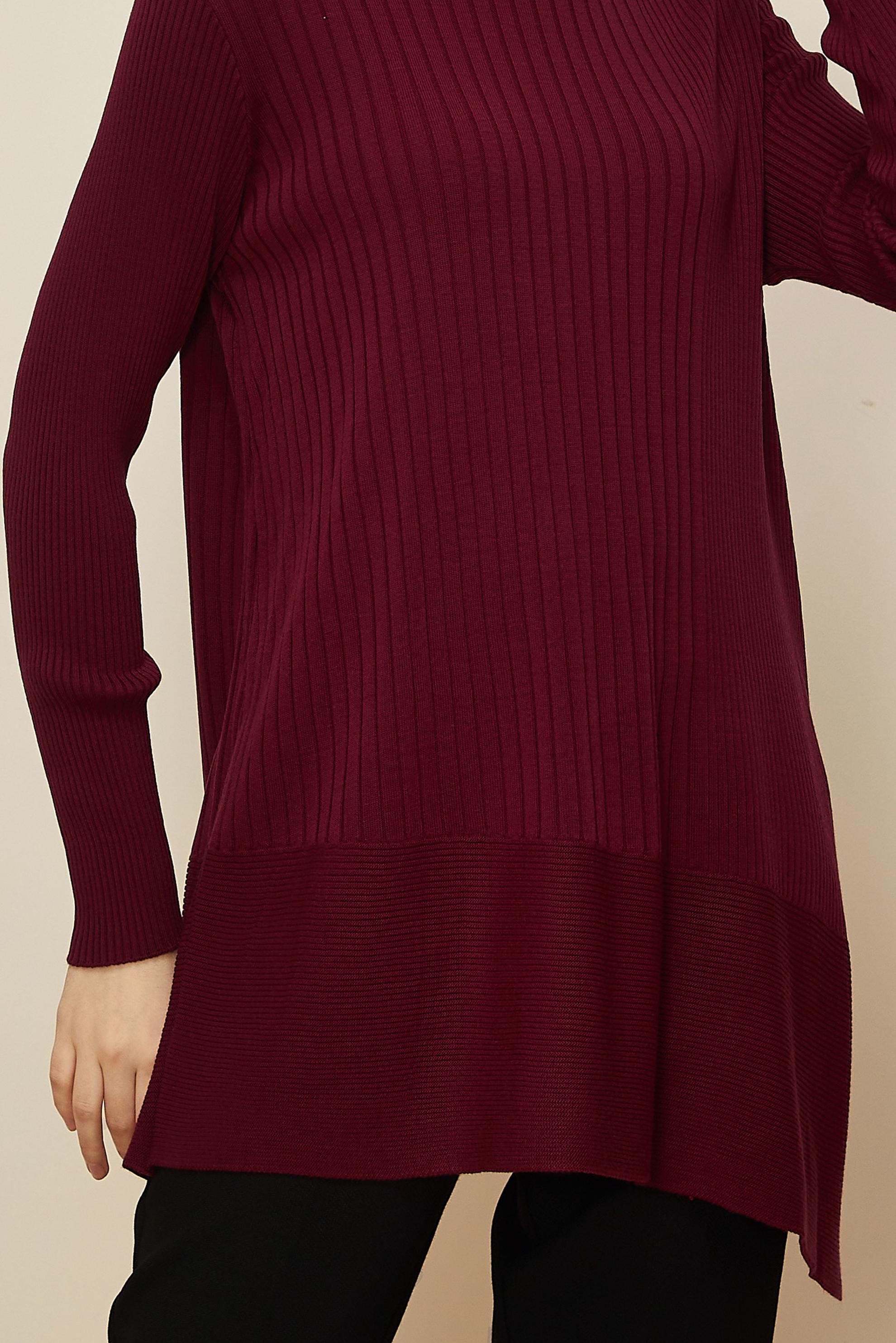 Tesettür giyim BORDO TRİKO TUNİK 45815