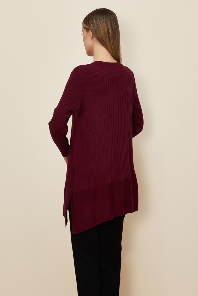 Tesettür giyim BORDO TRİKO TUNİK 45815 - ALVİNA