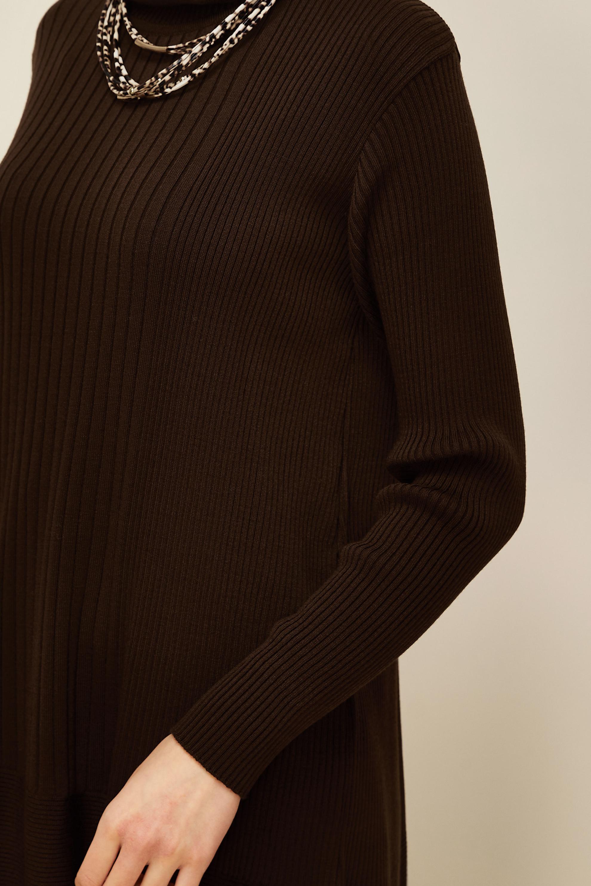 Tesettür giyim KAHVE TRİKO TUNİK 45815