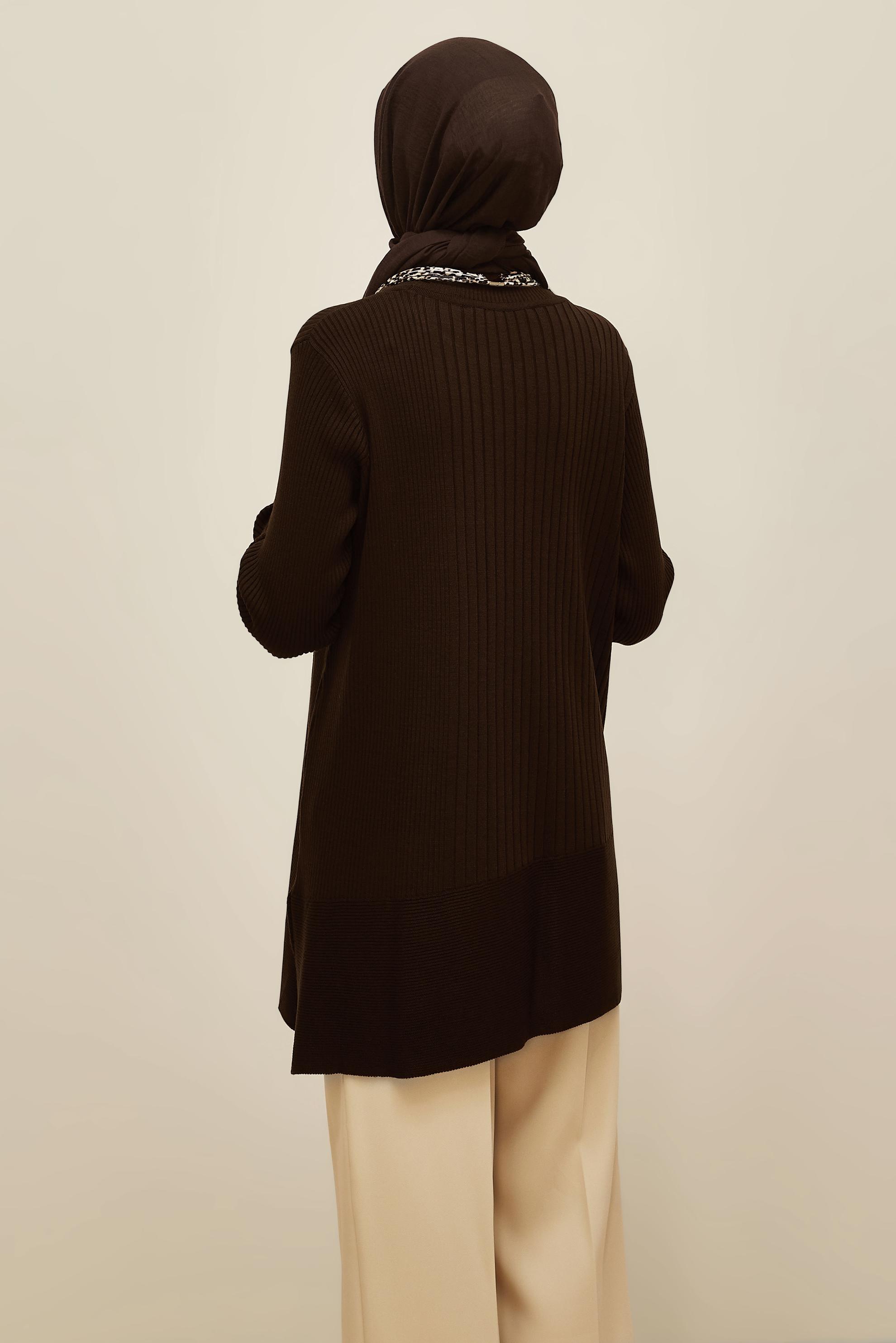 Tesettür giyim KAHVE TRİKO TUNİK 45815