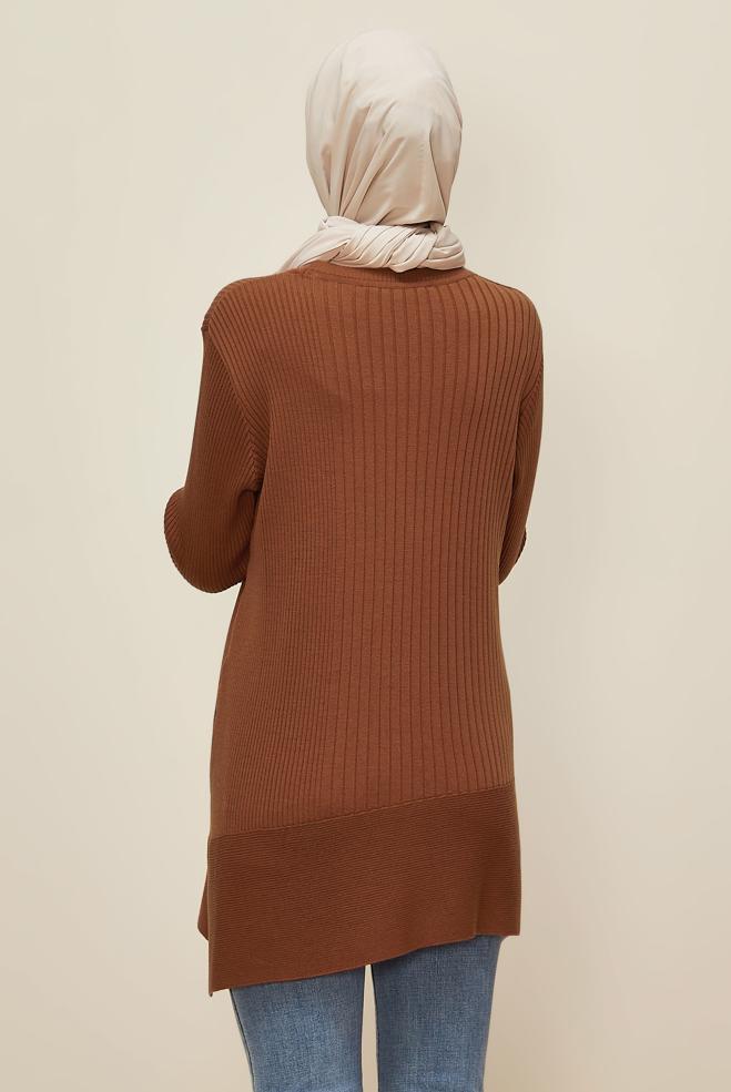 Tesettür giyim TURUNCU TRİKO TUNİK 45815 - ALVİNA