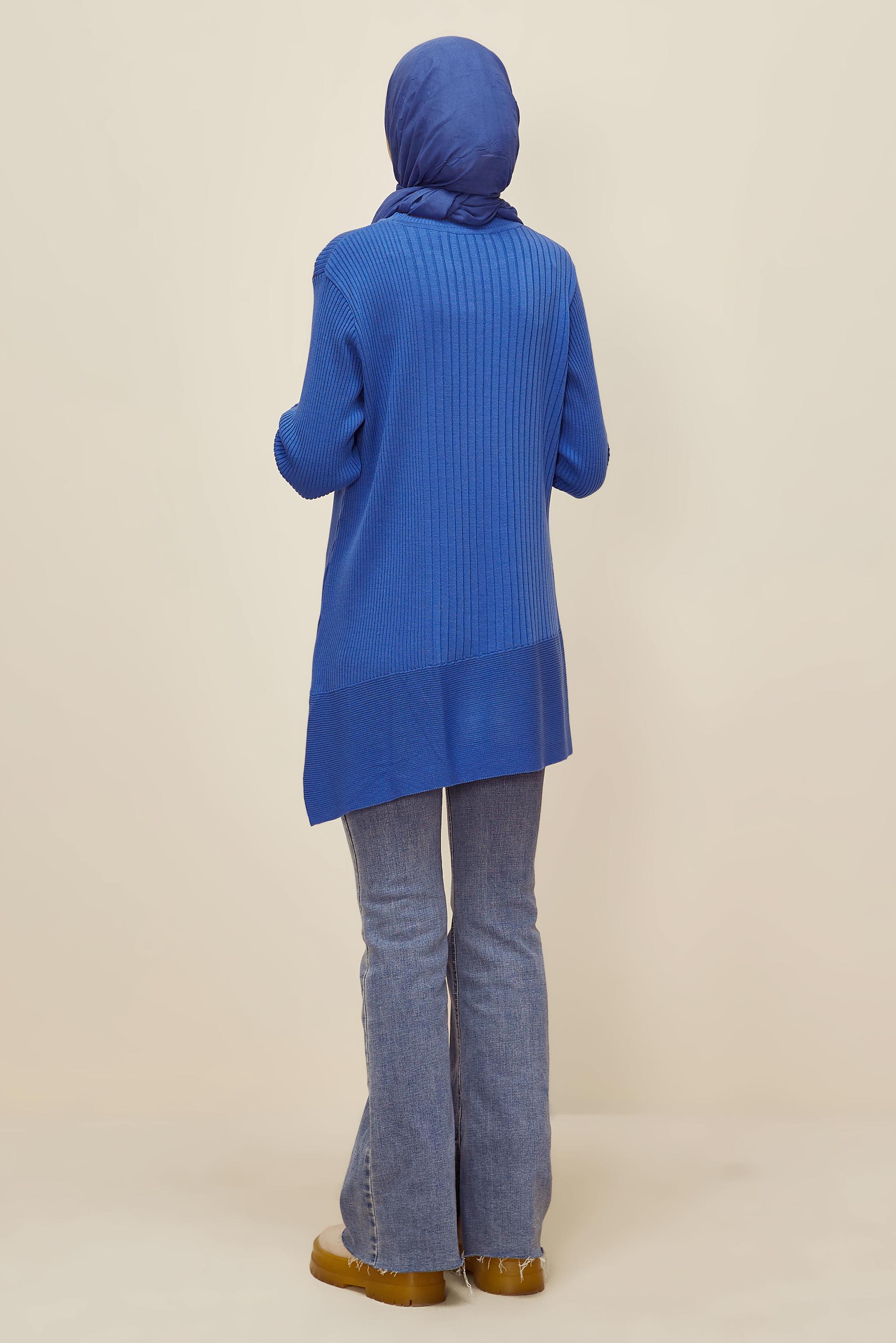 Tesettür giyim MAVİ TRİKO TUNİK 45815