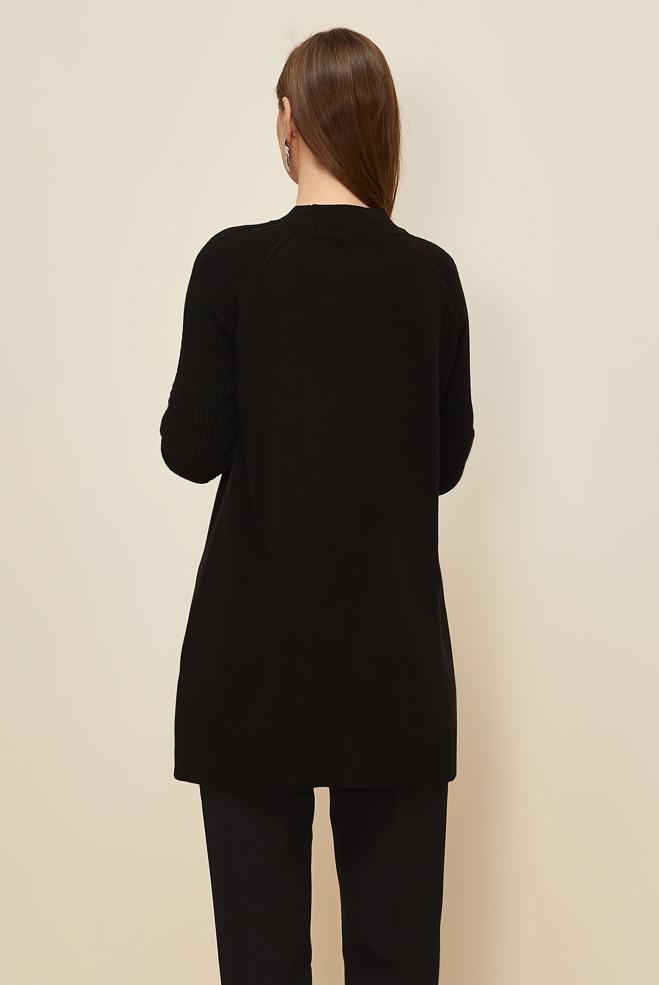 Tesettür giyim SİYAH TRİKO TUNİK 45816 - ALVİNA