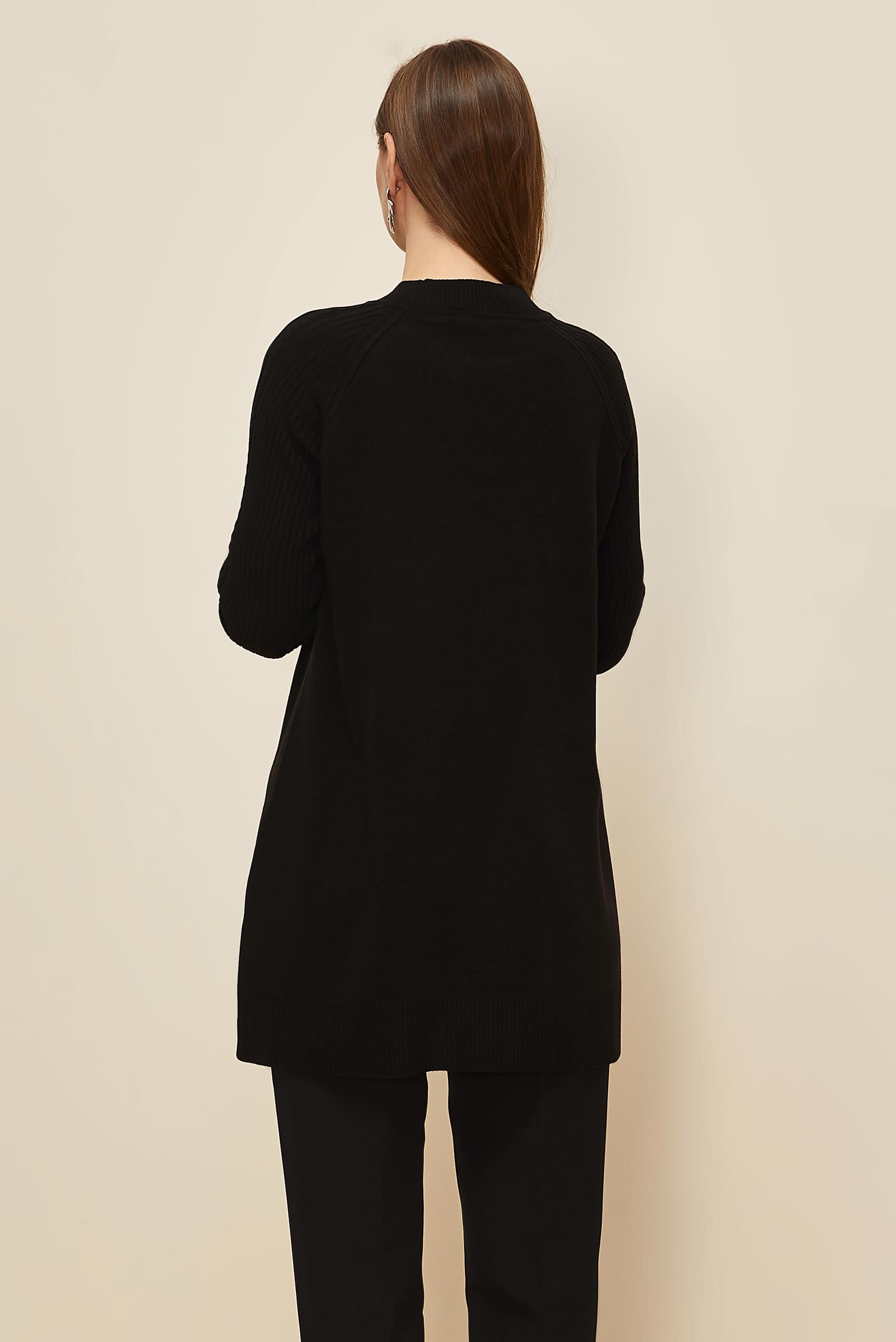 Tesettür giyim SİYAH TRİKO TUNİK 45816